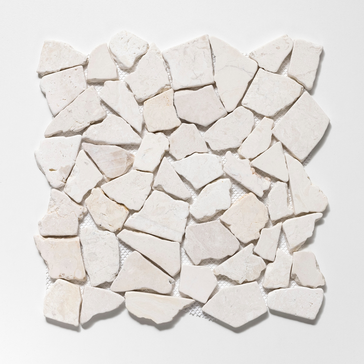 CRUZ BAY STUDIO XR3RWH Fit Mosaic Off White 12-in x 12-in Tumbled Natural stone Stone look Mosaic Floor and Wall Tile ( 9.28-sq ft Carton )