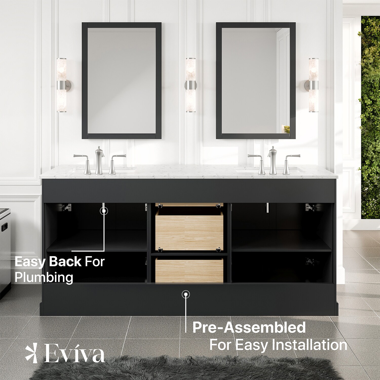 Eviva EVVN666-72CGR Bath-Vanity-Combo - View #6