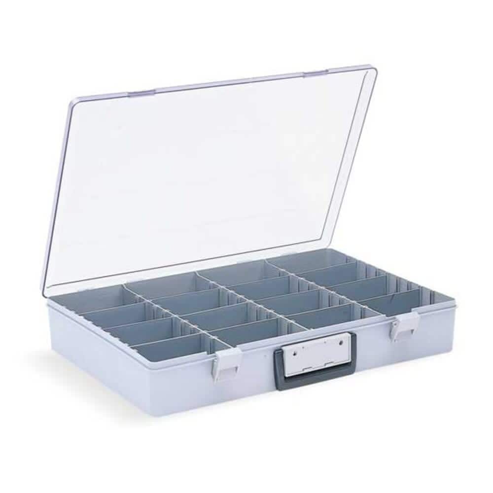 Flambeau Compartment Box with 4 to 40 compartments Plastic 3 in H x 18 1/2 in W #6745BA