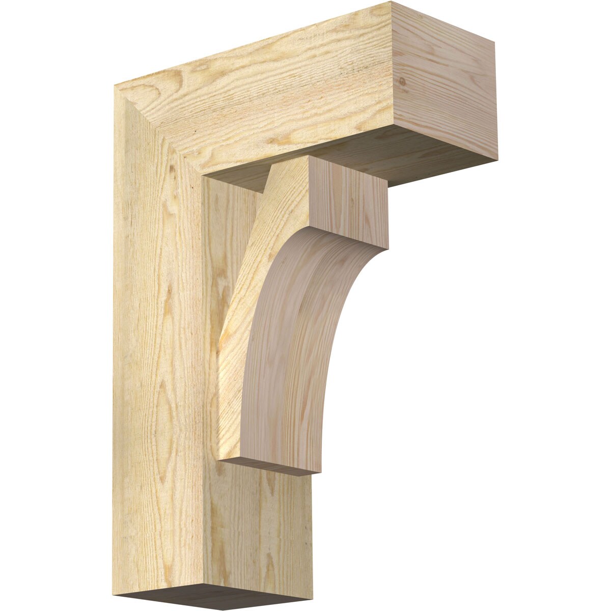 Ekena Millwork 1464565 Westlake block rough sawnbracket with offset brace 8-in x 18-in x 26-in Douglas fir Brown Wood Standard bracket