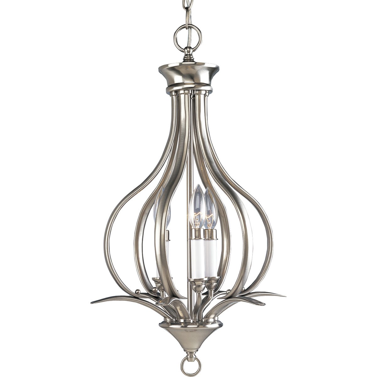 Progress Lighting P3807-09 Trinity 3-Light Brushed Nickel Transitional Dry Rated Chandelier