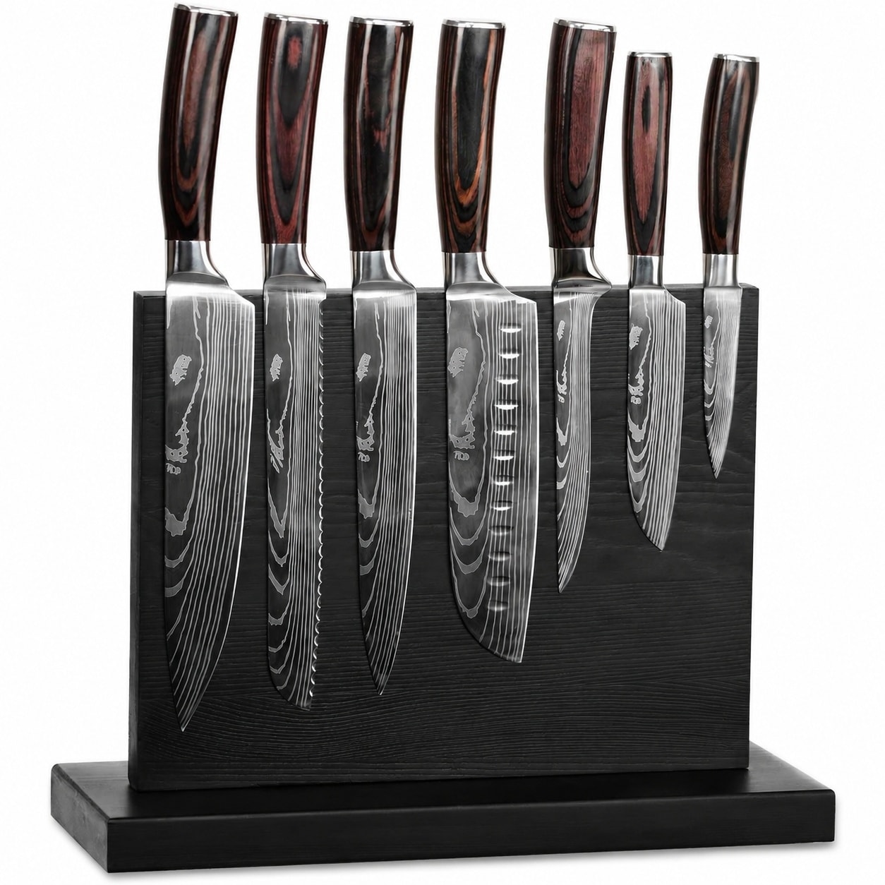LILILIAN FMY  7 Piece Kitchen Knife Set with Magnetic Block High Carbon Stainless Steel Hand Forged Dishwasher Safe Professional Knives Set
