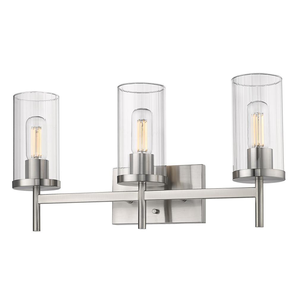 Golden Lighting 7011-BA3 PW-CLR Winslett 23.125-in 3 -Light Pewter Transitional Vanity light