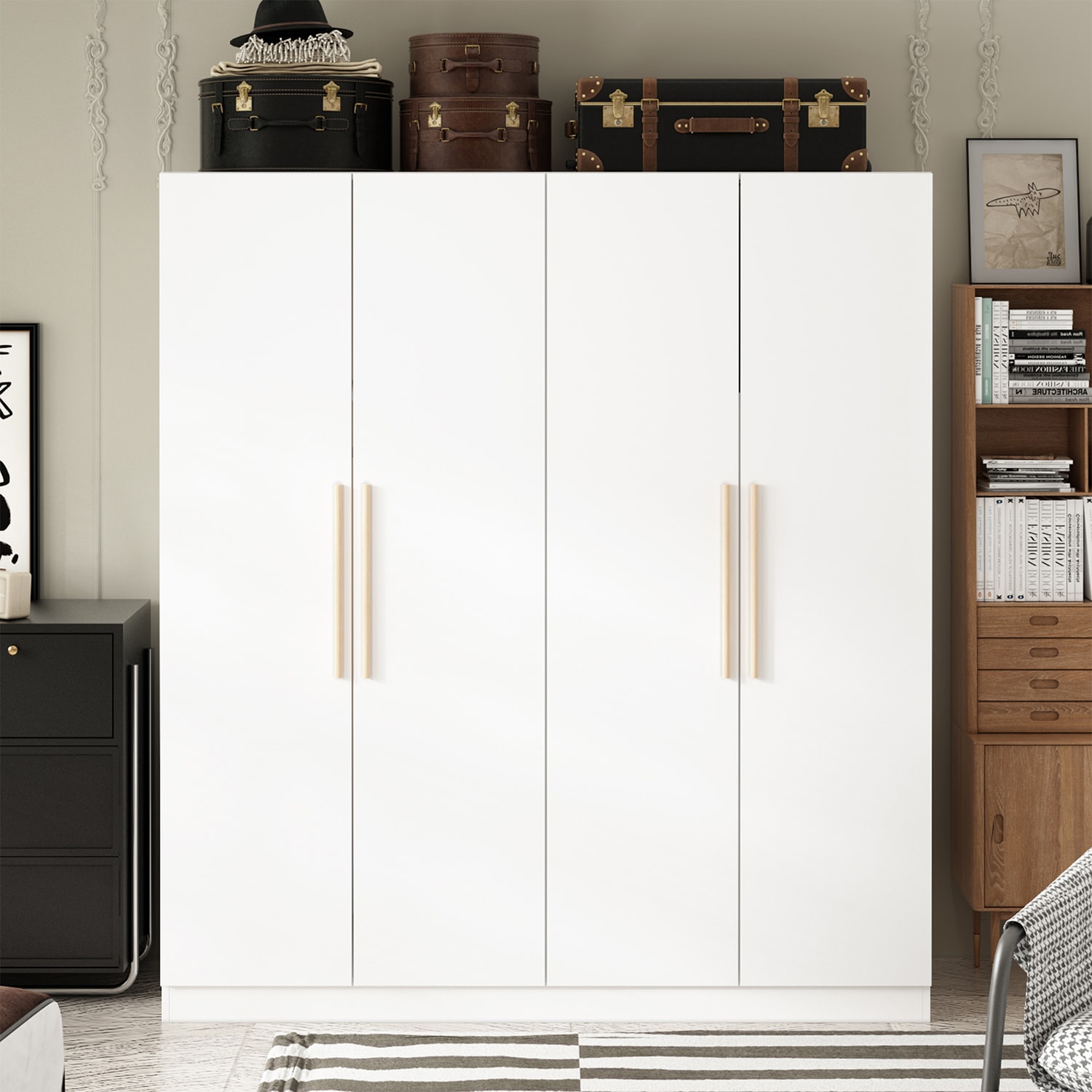 FUFU&GAGA KF210109-01+02 4-door Armoire White Armoire
