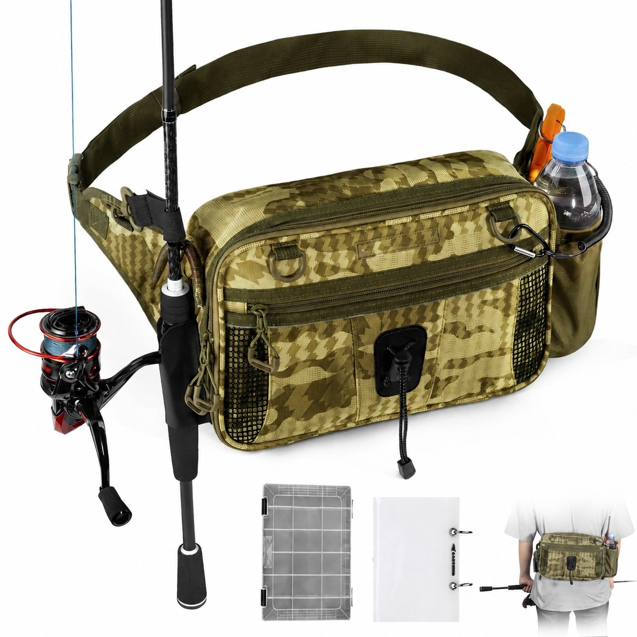 KIWDZFU Waterproof Fishing Waist Bag Adjustable Belt Tackle Storage ...