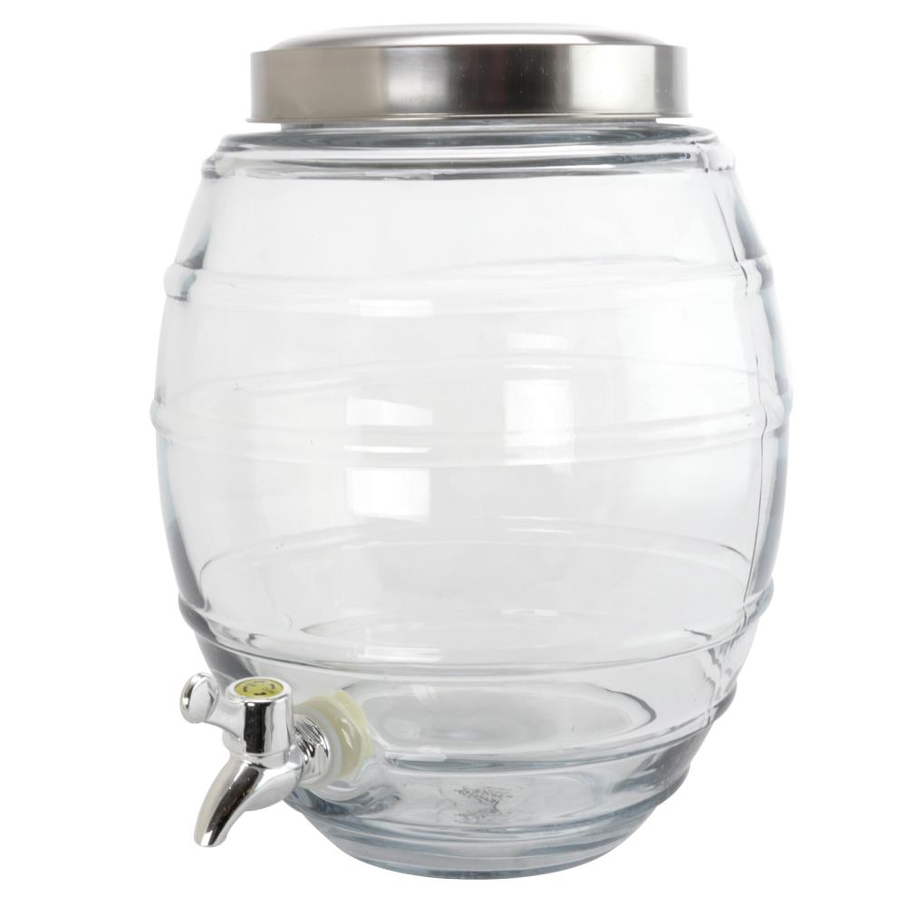 General Store 2 Gallon Barrel Shape Beverage Dispenser - Clear