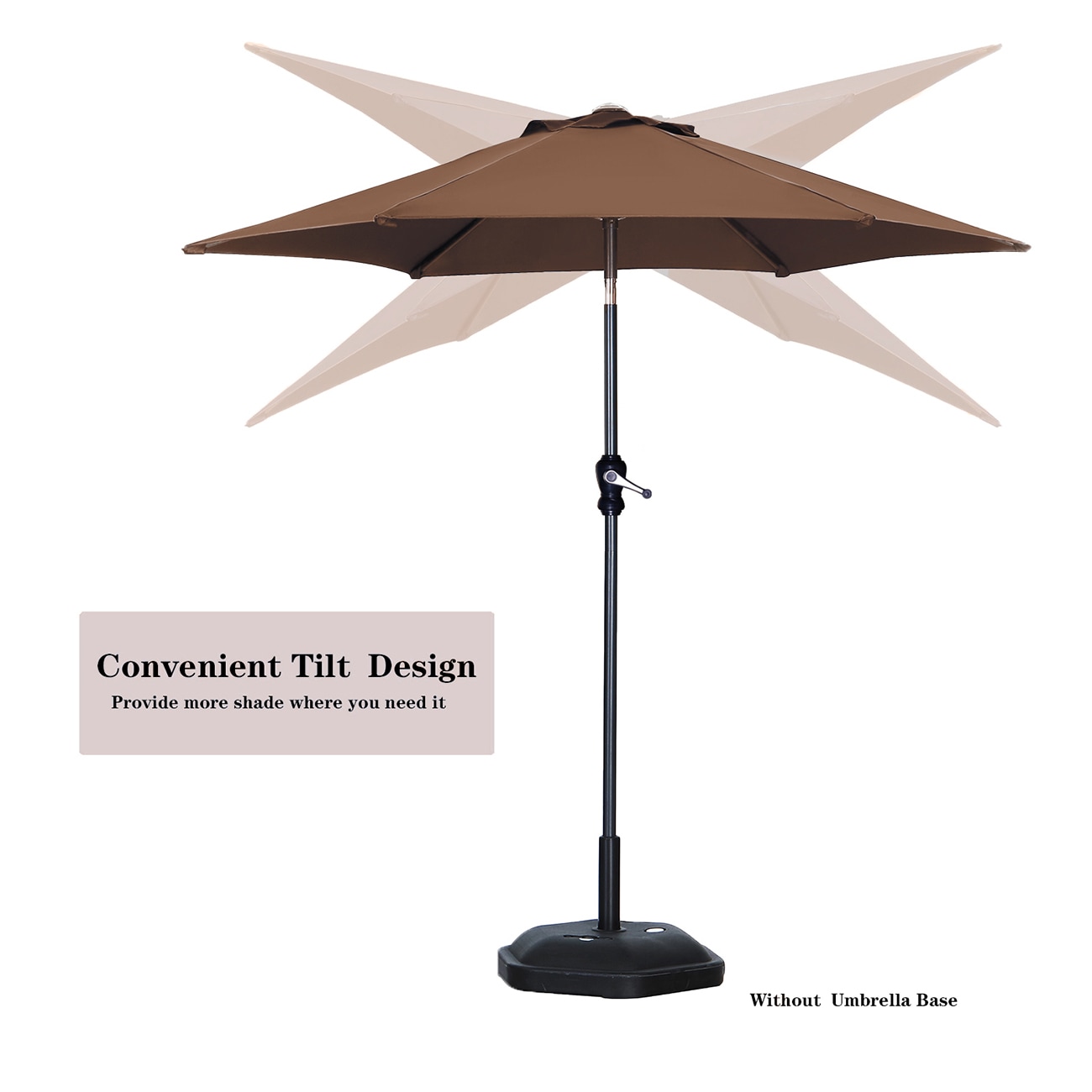 Ainfox 7.5-Feet Steel Tan Garden Patio Umbrella #BLRQVXI3
