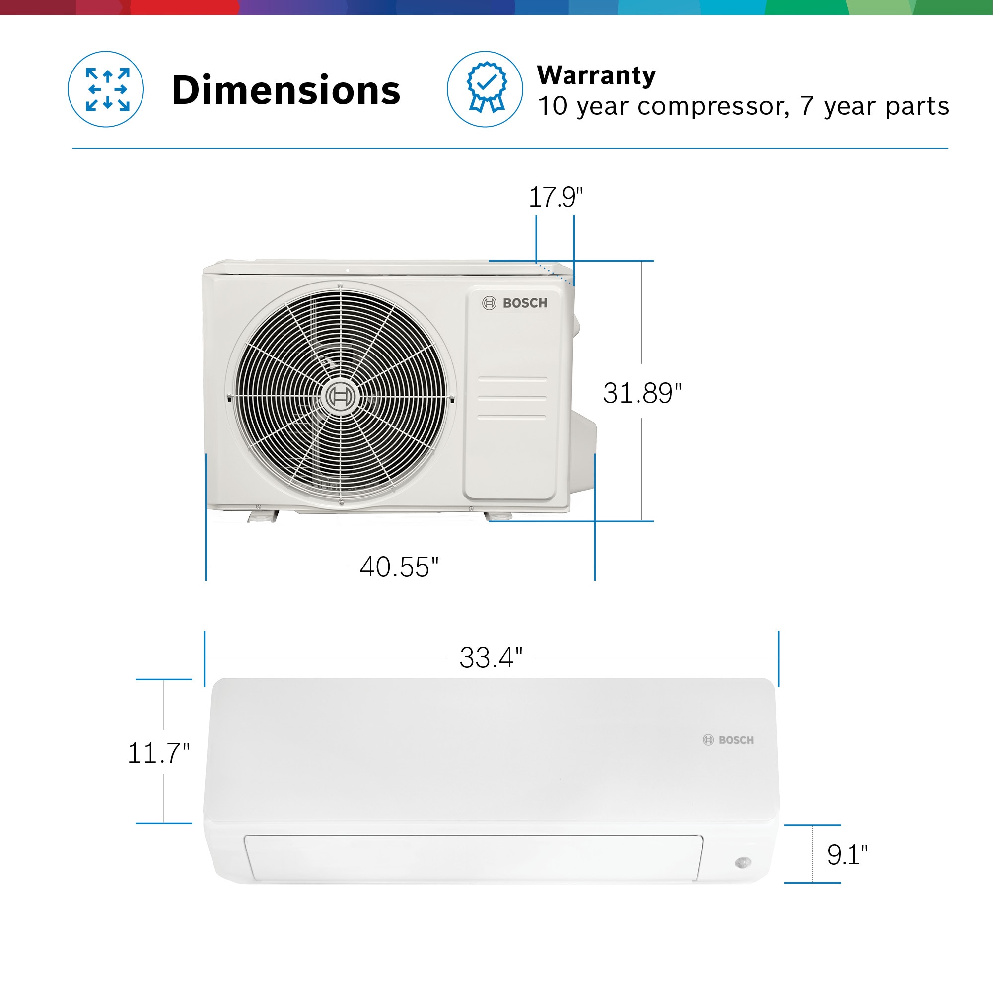 Bosch Triple Zone 27000-BTU 23.8 SEER Ductless Mini Split Air Conditioner  Heat Pump Included with 25-ft Line Set 230-Volt in the Ductless Mini Splits  department at