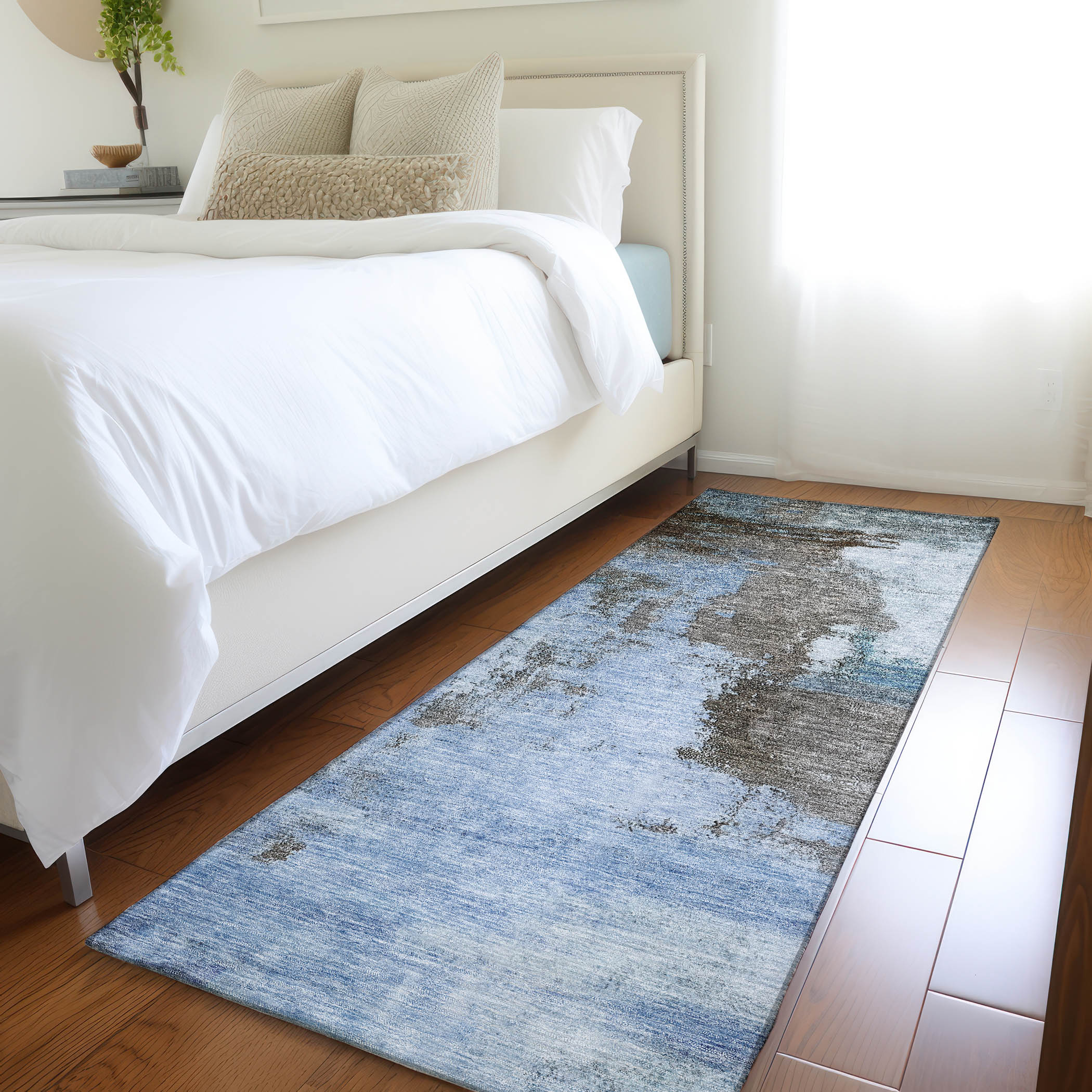 Addison Rugs ACN1068BU2X8 Chantille ACN1068BU 2 x 7 (ft) Polyester Blue Rectangular Indoor/Outdoor Geometric Machine washable Runner rug