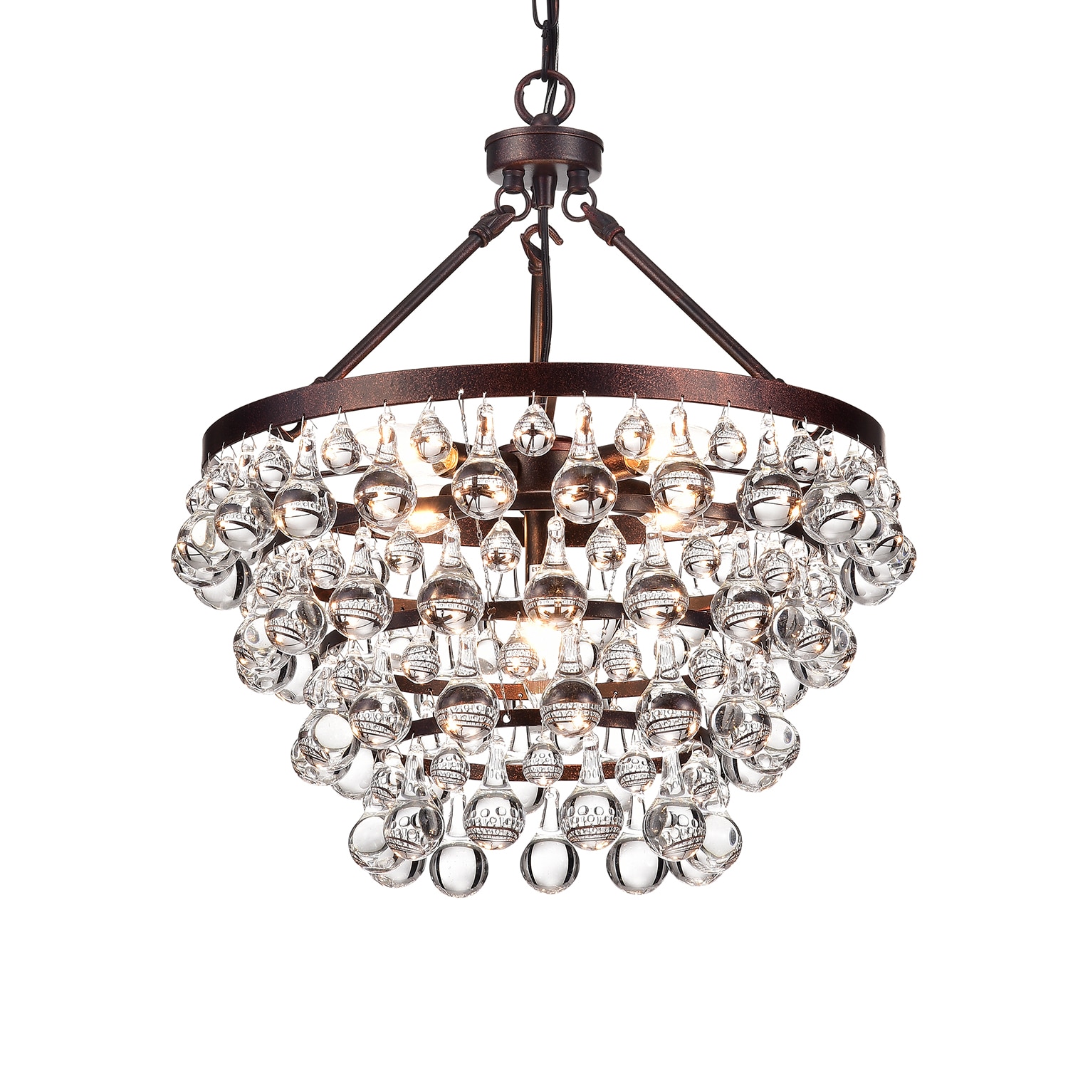 Edvivi EPJ4239AC Clarus 5 -Light Antique Copper Glam Crystal For Use in Bedrooms, Dining Rooms, Foyers, Kitchens, Living Rooms Chandelier
