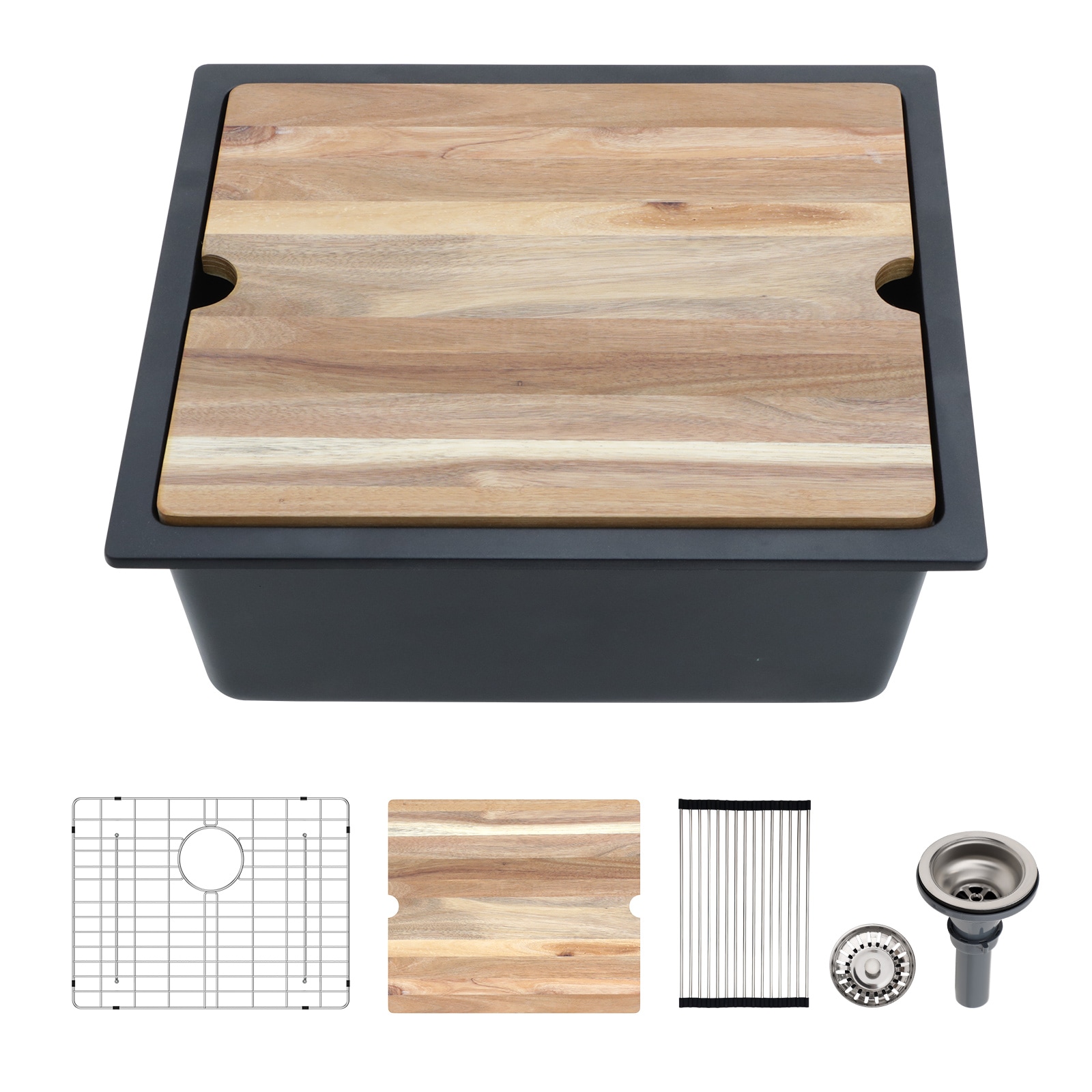 Lordear LD-SYSBLUS21 Undermount 21-in x 18-in Quartz Single bowl Workstation Kitchen Sink