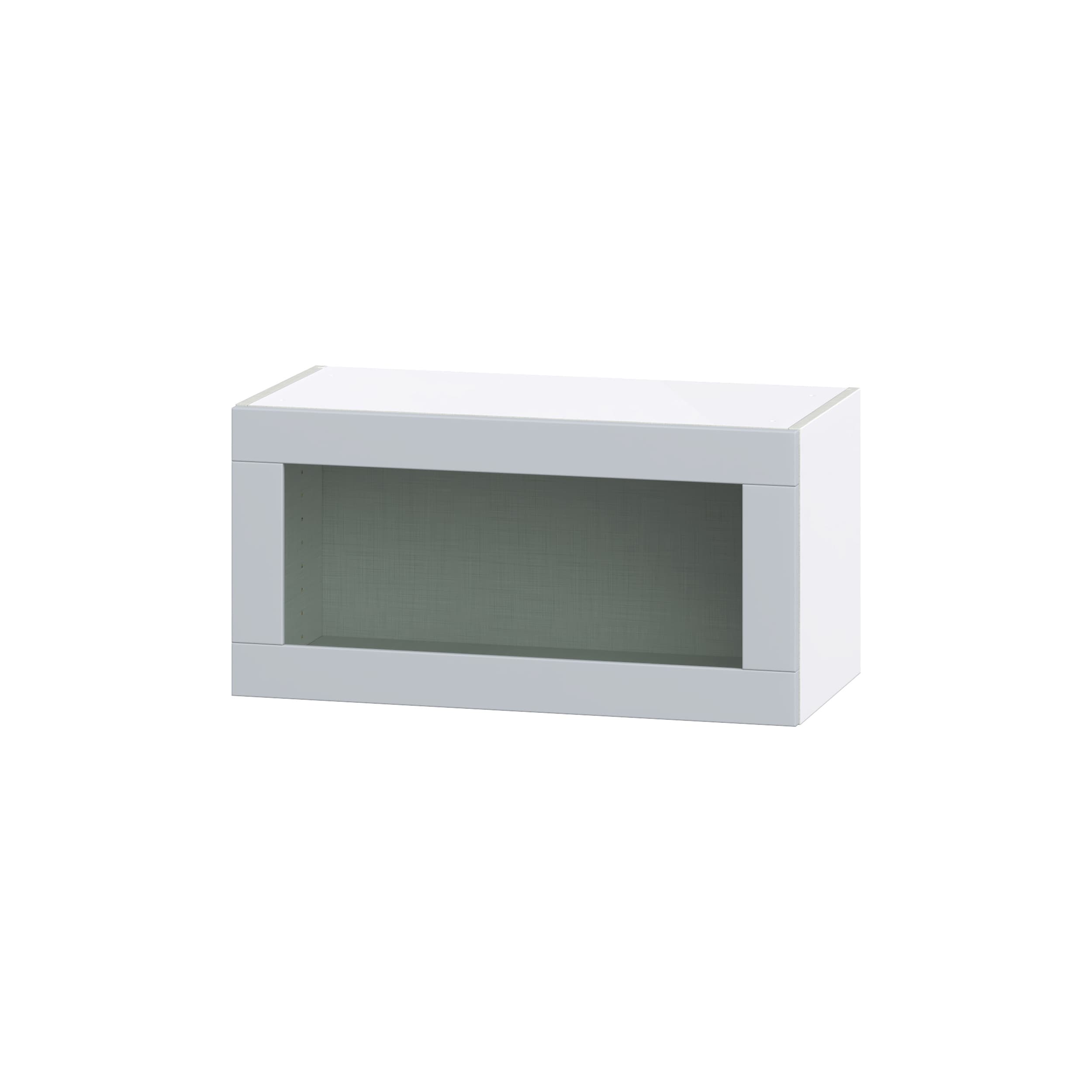 Hugo&Borg DSWLUG3015-CH Charlesberg 30-in W x 15-in H x 14-in D Light Gray Wall Fully assembled Cabinet (Glass Panel Glass)