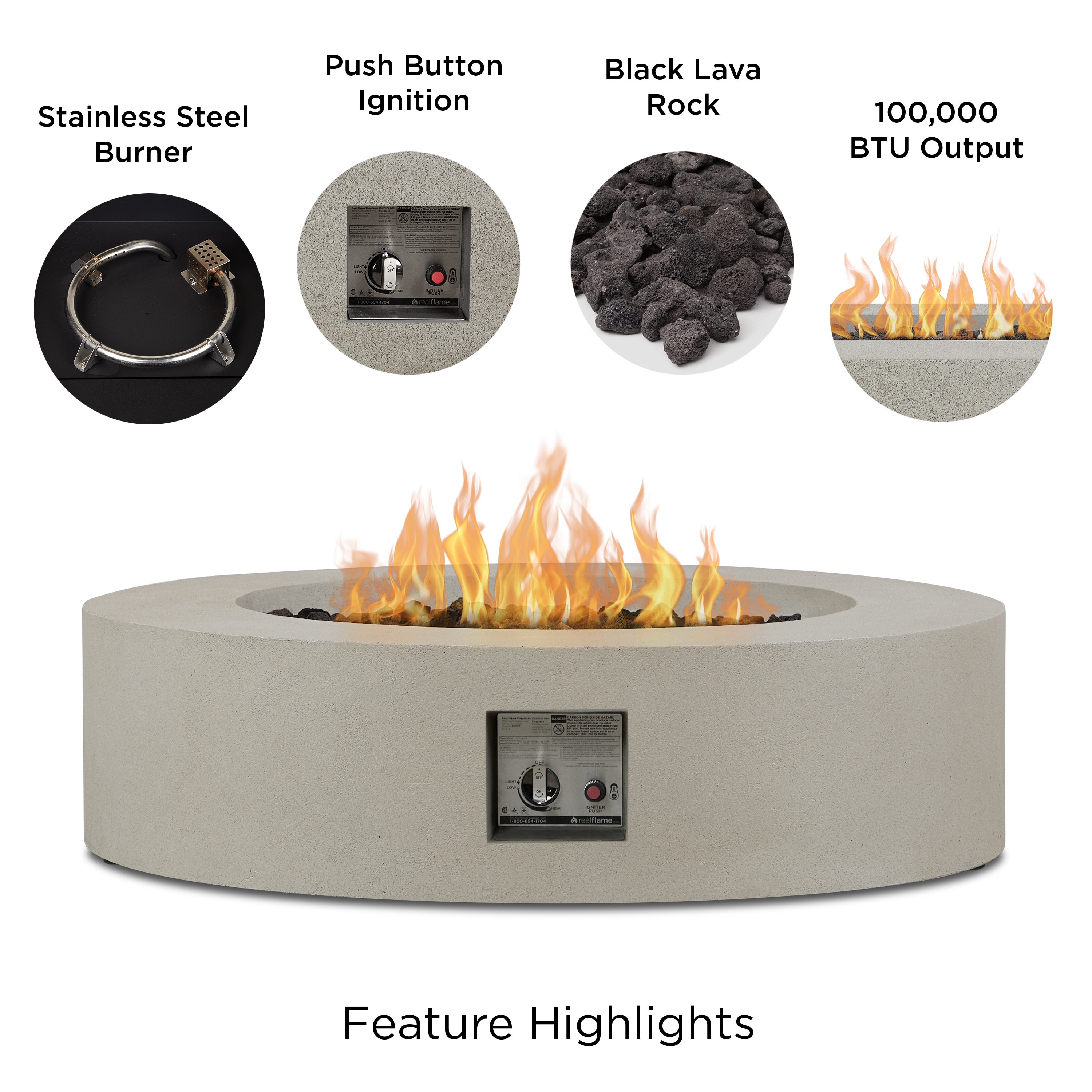 Jensen Co. 1593LP-FLNT Outdoor-Gas-Firepits - View #7