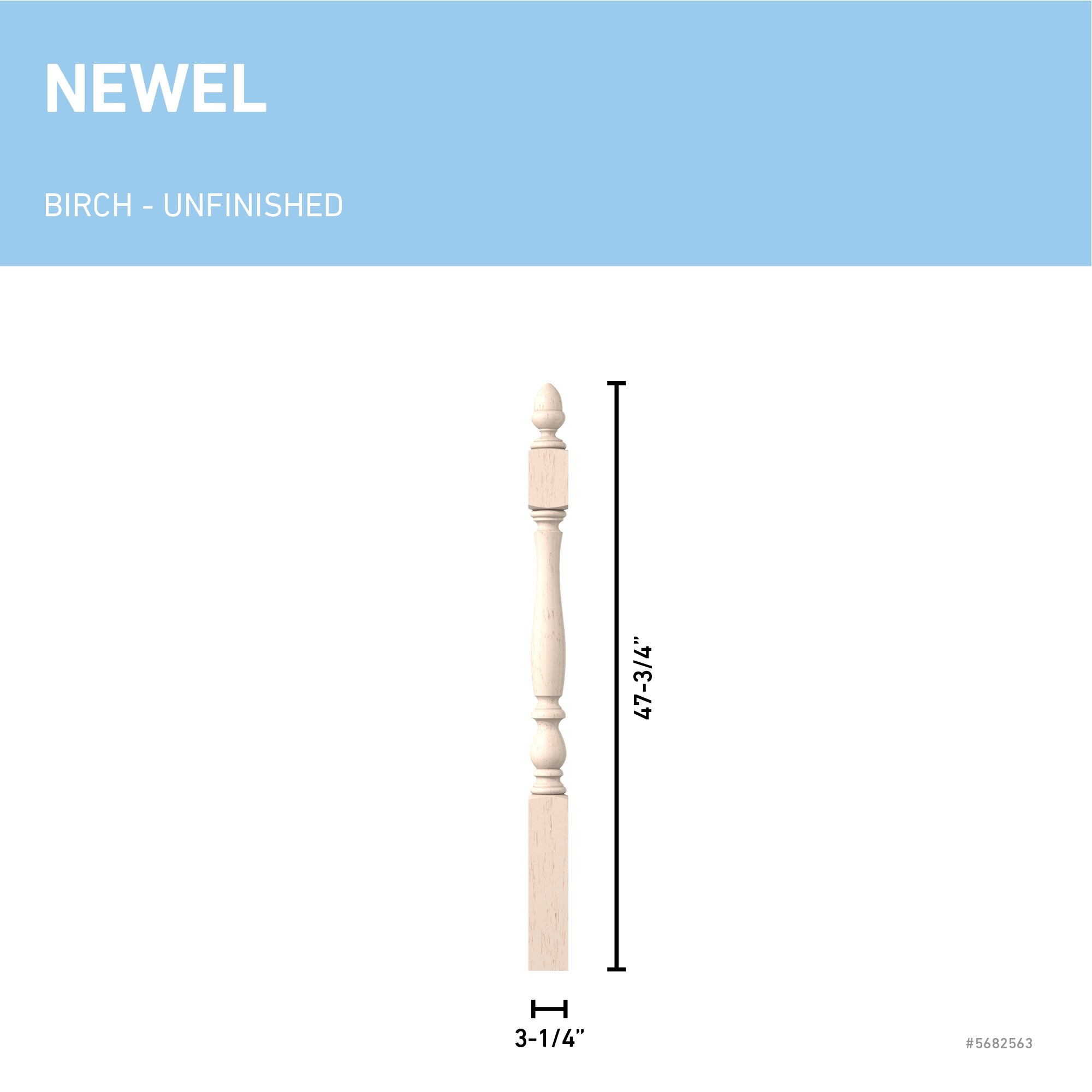L.J. Smith Stair Systems LJP-3940-BR Interior-Stairpart-Newel-Posts - View #3