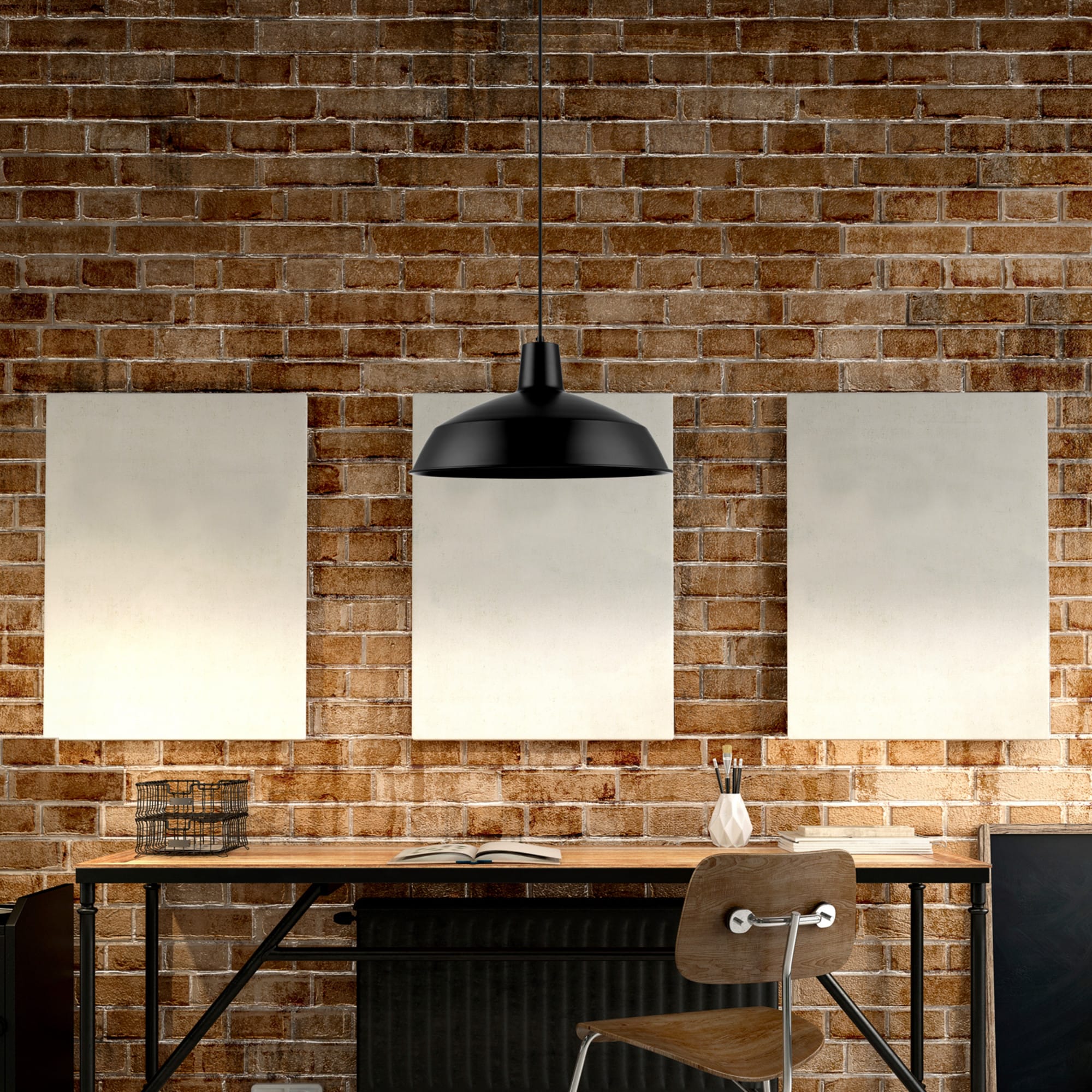 Matte Black 50" Adjustable Industrial Steel Pendant Light