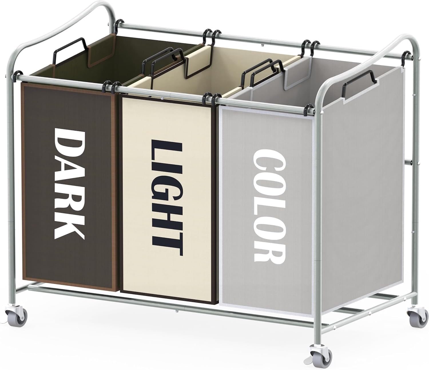 CYQBD Laundry Sorter Rolling Cart Removable Bags Lockable Wheels #678887740441