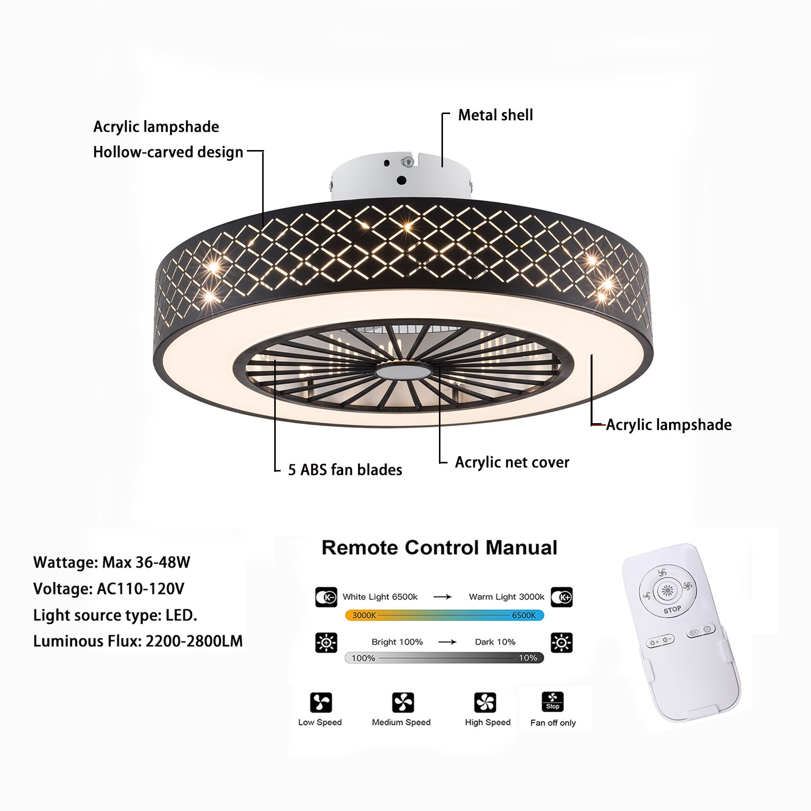Oukaning HG-HCXLST-5470-US Ceiling-Fans - View #5