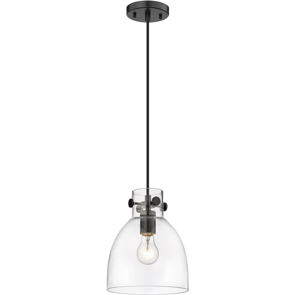 Innovations Lighting - 410-1PS-BK-G412-8CL Downtown Urban Newton Bell Pendant Matte Black
