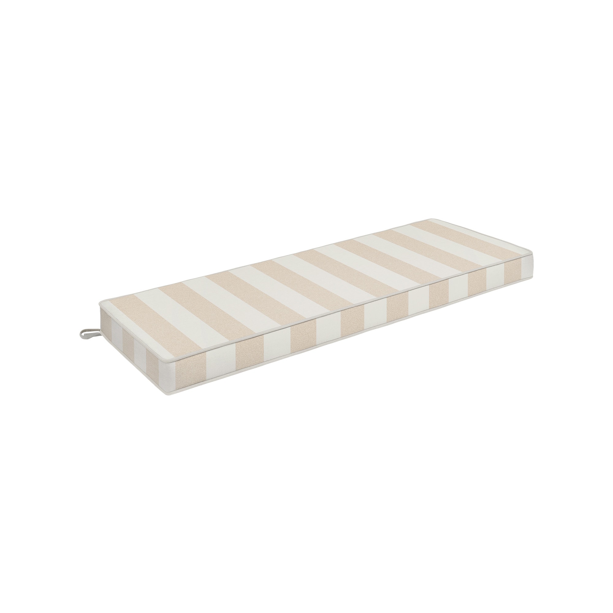 Haven Way 59-BGCS48BN 17-in x 48-in Beige/White Stripe Patio Bench Cushion