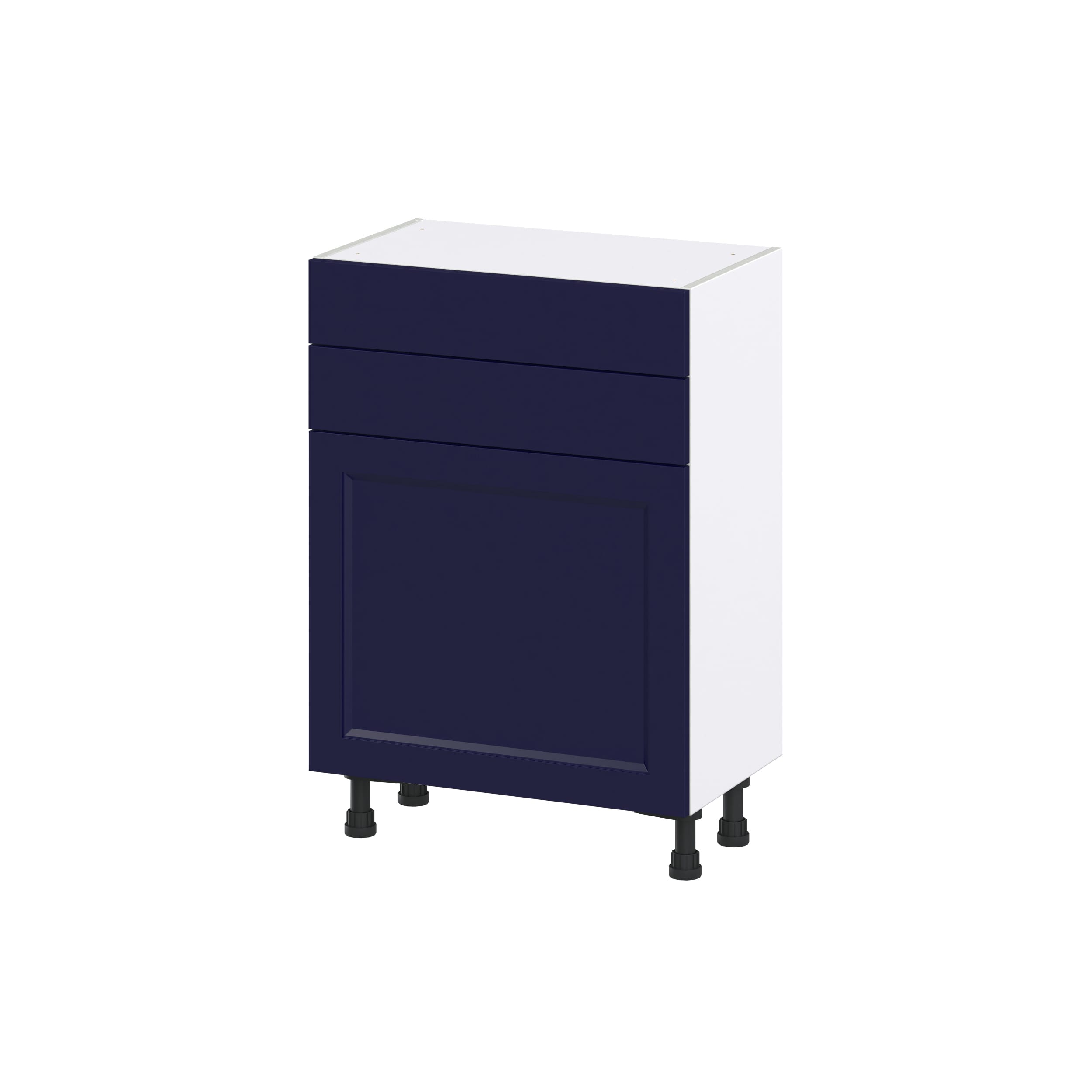 Hugo&Borg Lorette 30-in W x 34.5-in H x 24-in D Navy Blue 2-Drawers Base Fully Assembled Cabinet (Recessed Panel Shaker Style)