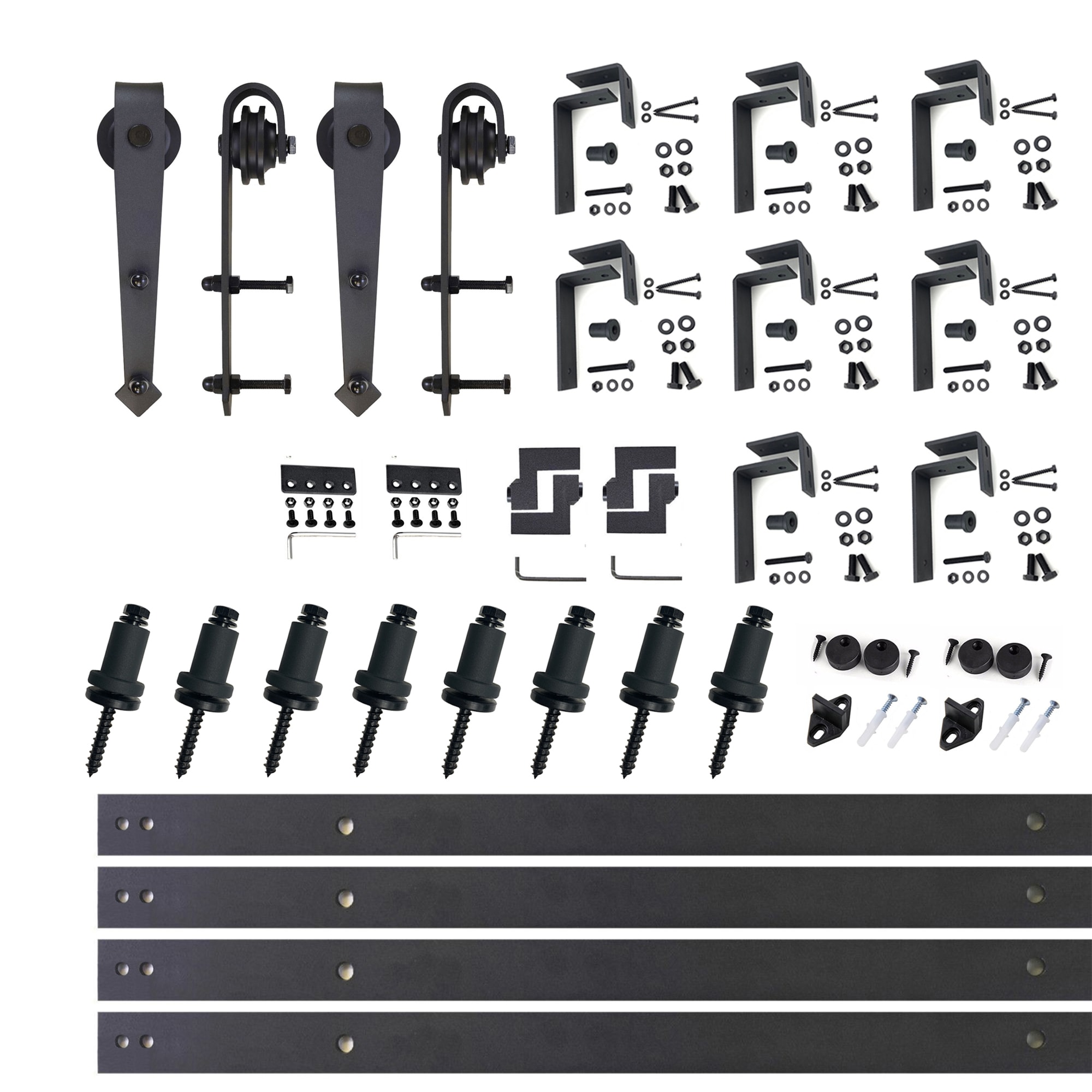 HOMACER 108-in Brushed Nickel Indoor Diamond Double Bypass Barn Door Hardware Kit LX3DNZ108C Sansujyuku sansujyuku.com