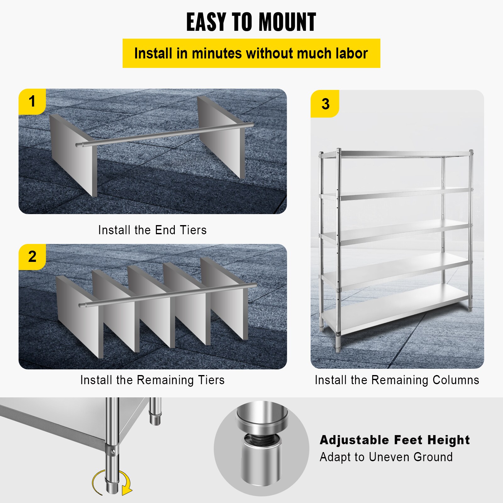 VEVOR SCBXGHJ5C60X00185V0 Free-Standing-Shelving - View #6