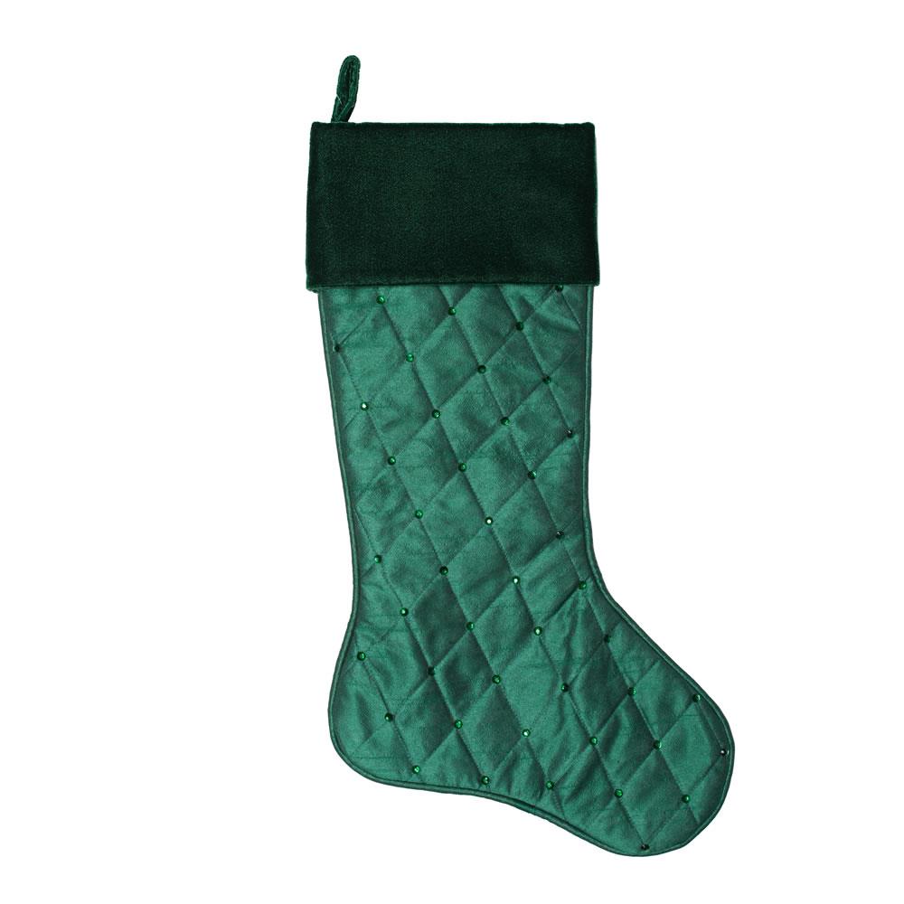 Hand-Hooked Stockings - Black/ Green/ Multi, Size Stocking, 11 in. x 21 in., Cotton | The Company Store