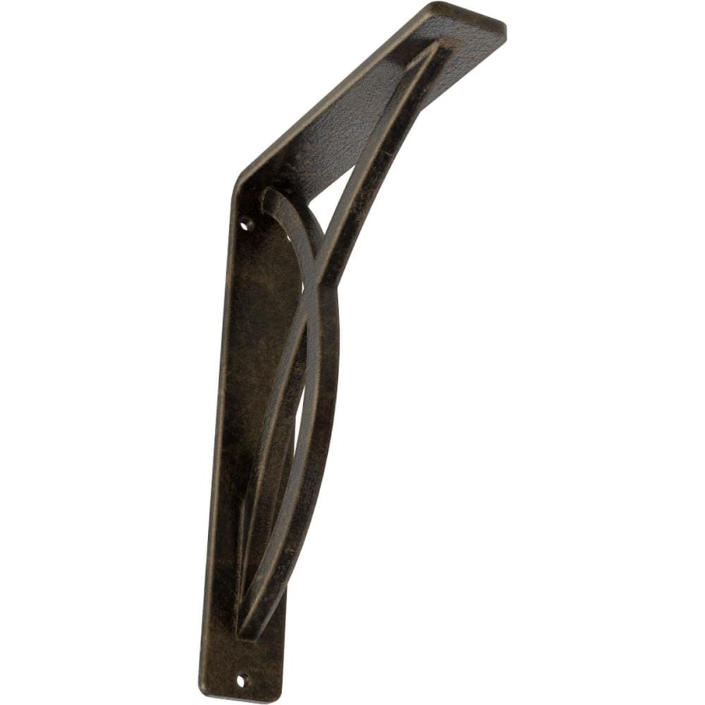 Ekena Millwork BKTM01X05X08SMIAPG Miller 5.5-in x 1.5-in x 8-in Antique gold Wrought iron Mounting bracket