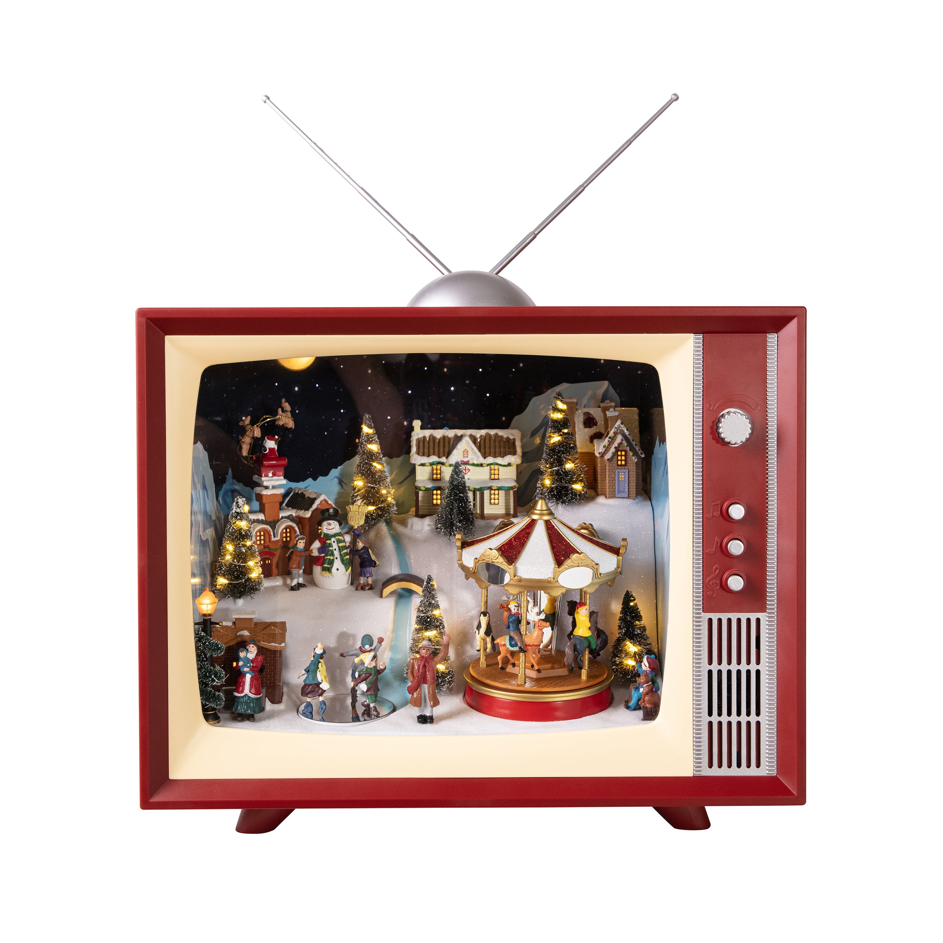 Mr. Christmas 15 in. Animated Vintage Television in the Seasonal