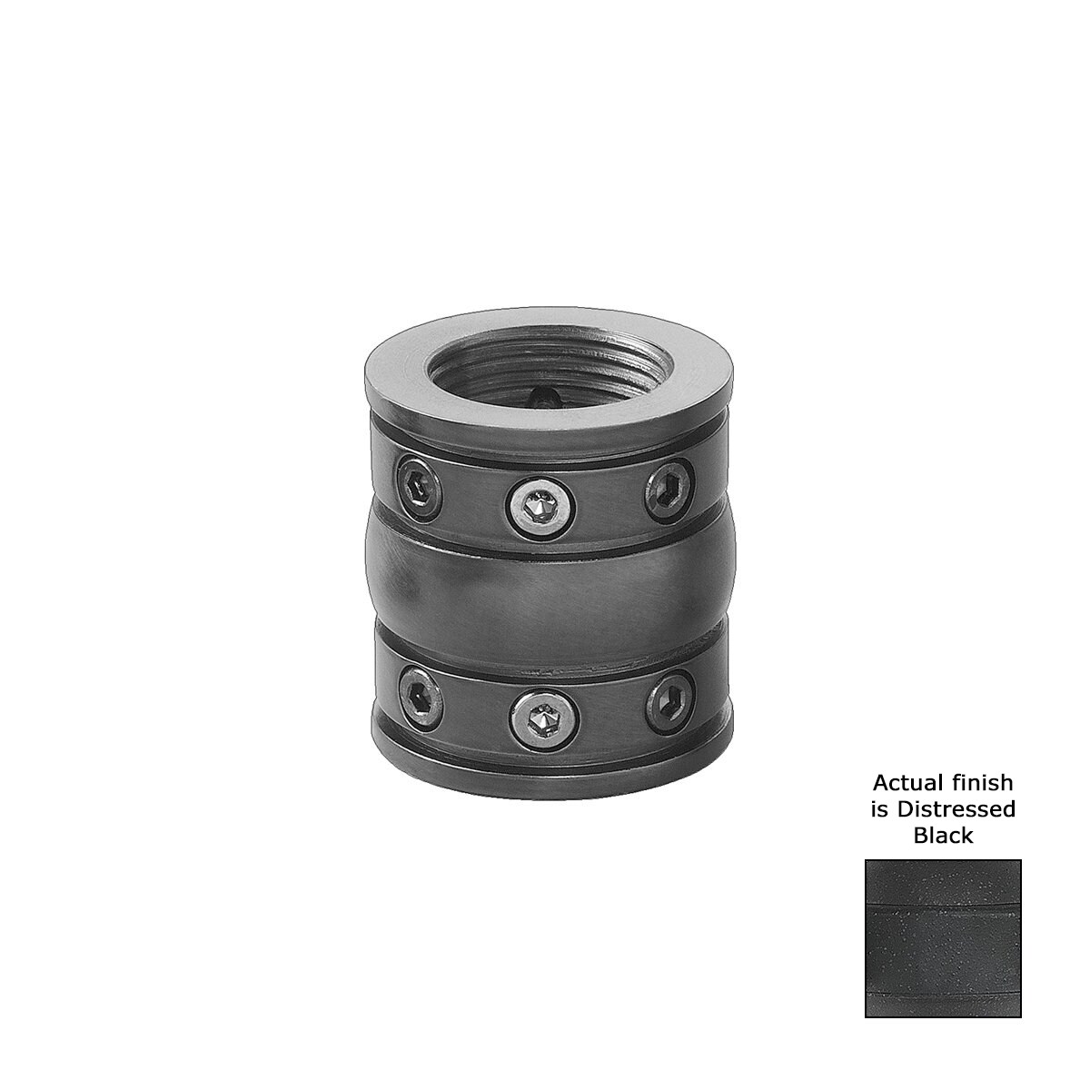 Kichler 337007DBK 2-in Distressed Black Steel Indoor Angle Mount Capable Ceiling Fan Downrod coupler