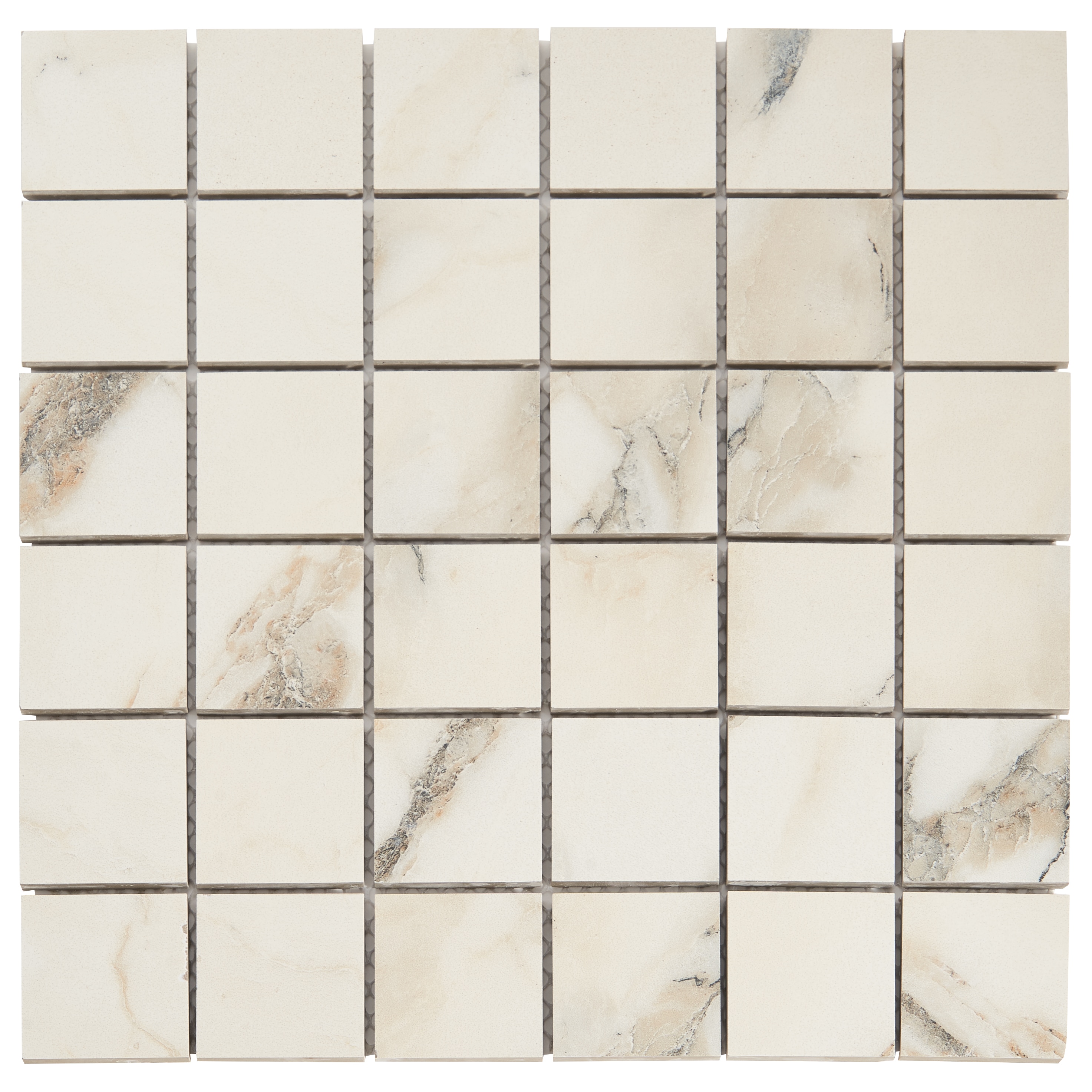 Artmore Tile EXT3RD107383 Sample - Enigma Calacatta Rustico 4-in x 8-in Matte Porcelain Marble look