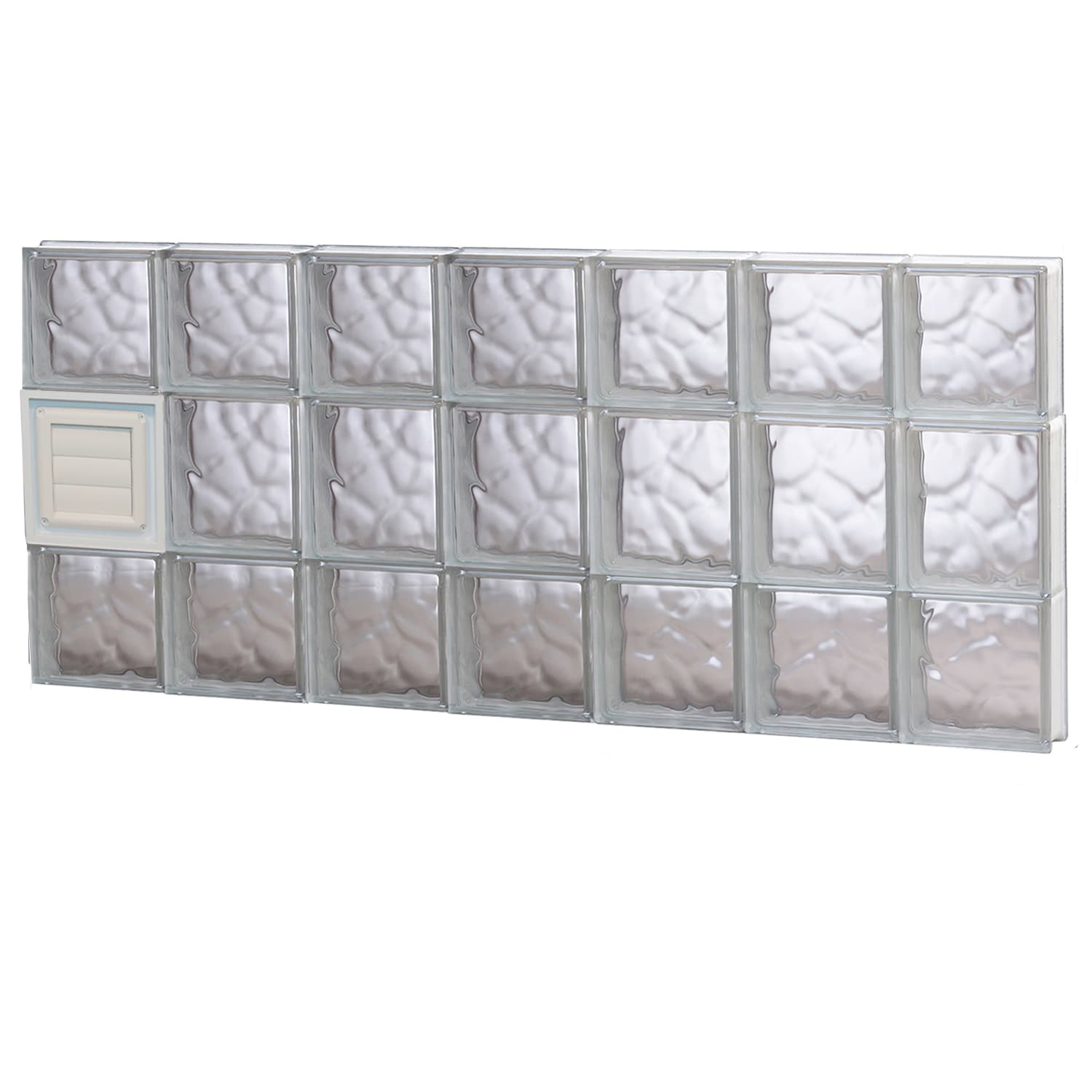 REDI2SET D4220DC Wavy Glass 40-1/4-in x 19-1/4-in Frameless Replacement Dryer vent Glass Block Window