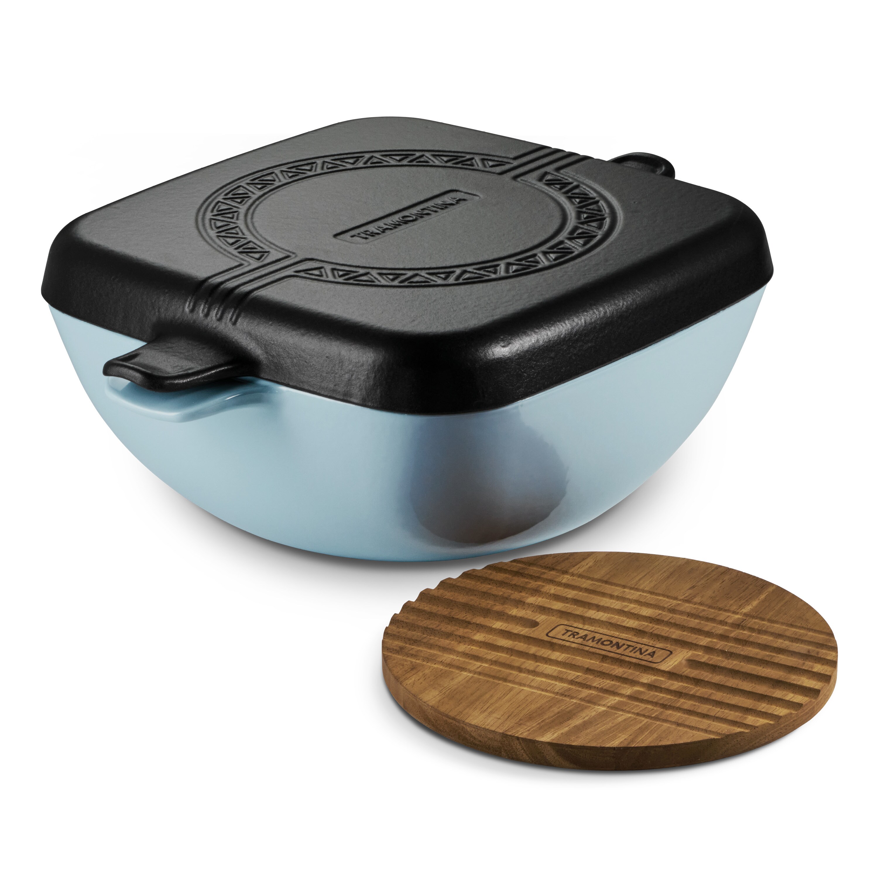 Tramontina  Cultura 6.5 Quart Enameled Cast Iron Multi-Cooker with Reversible Lid - Blue