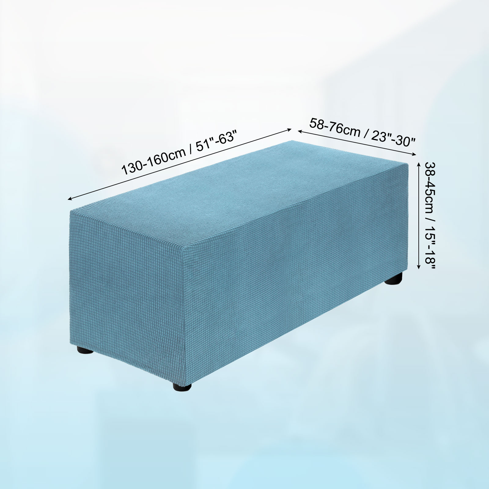 Unique Bargains Stretch Footstool Cover Rectangular Oversized Square ...