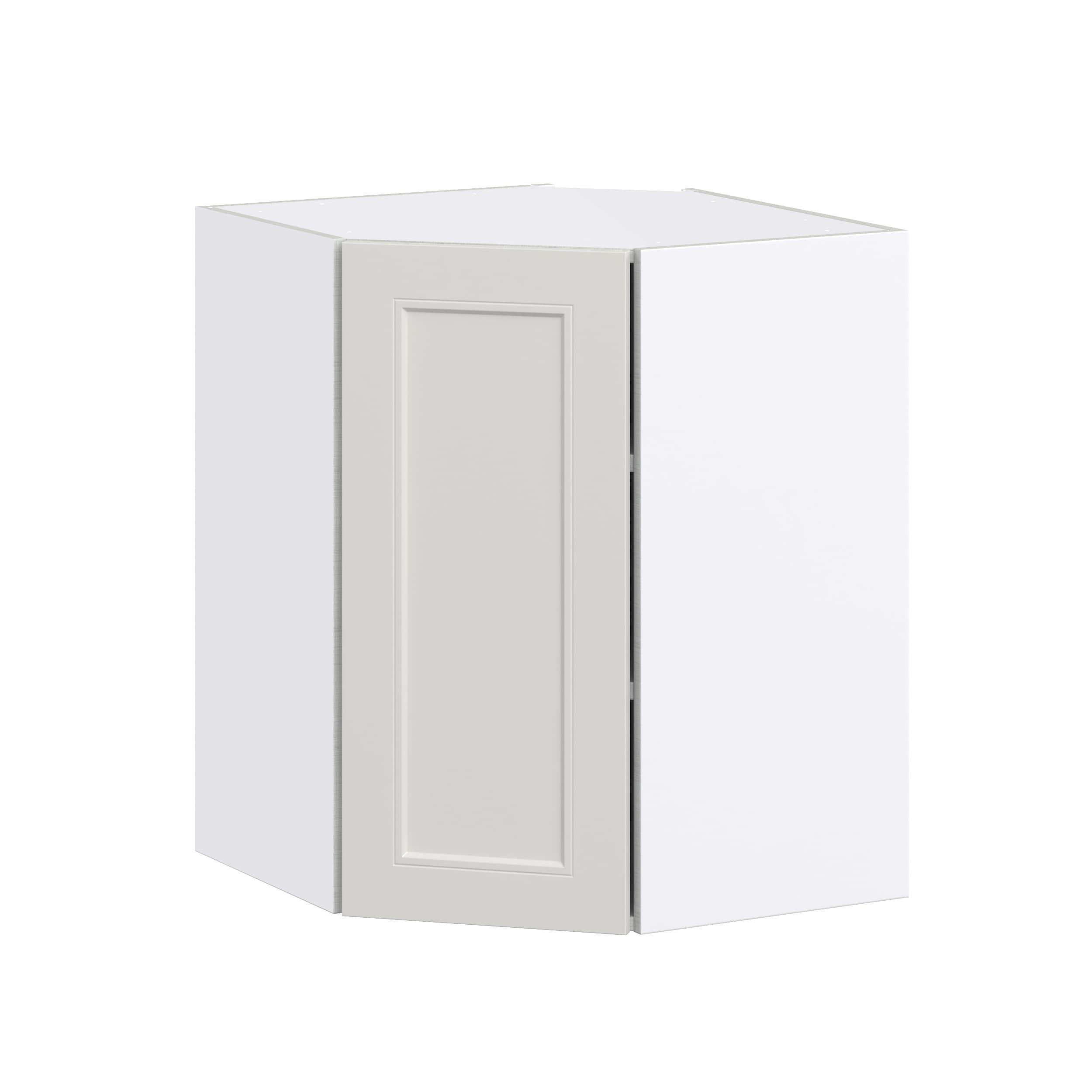 Hugo&Borg DSWA2430(L/R)-BE Belcourt 24-in W x 30-in H x 14-in D Painted Light Gray Diagonal Diagonal Corner wall Fully assembled Cabinet (Recessed Panel Shaker)