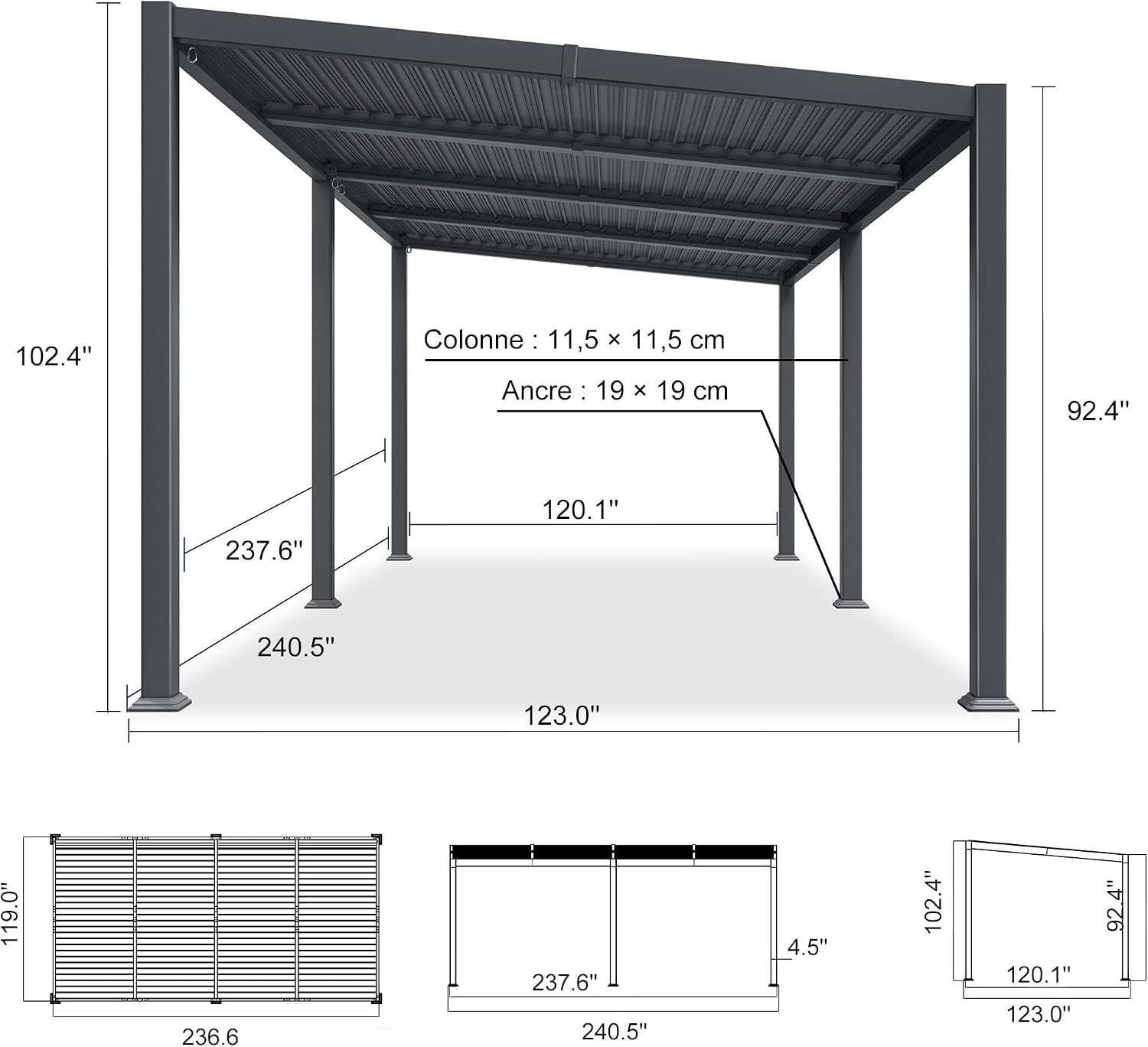 PURPLE LEAF LS05KSPRGXD-GY1020 Pergolas-2 - View #2