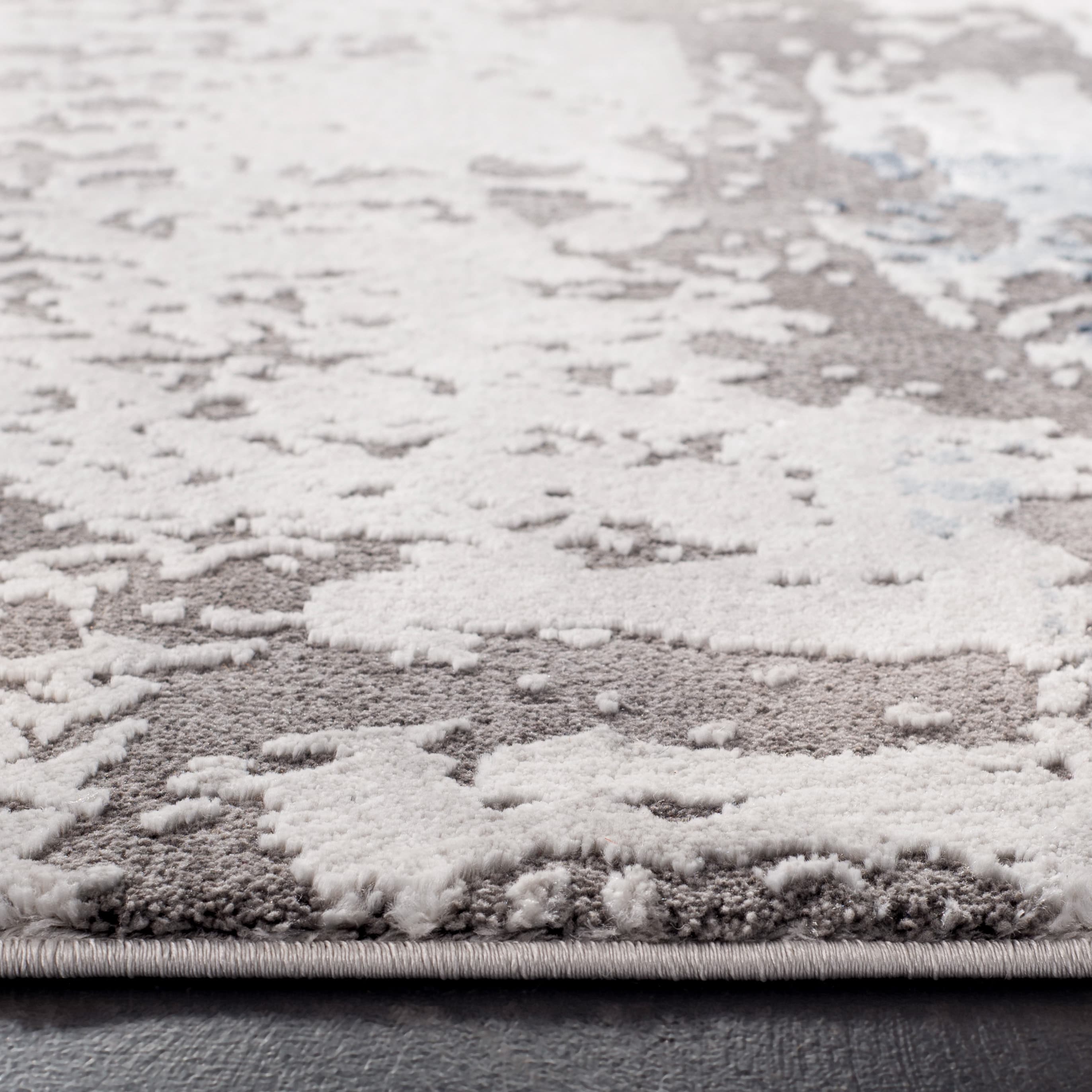 Gray Abstract Reversible 8' x 10' Synthetic Area Rug