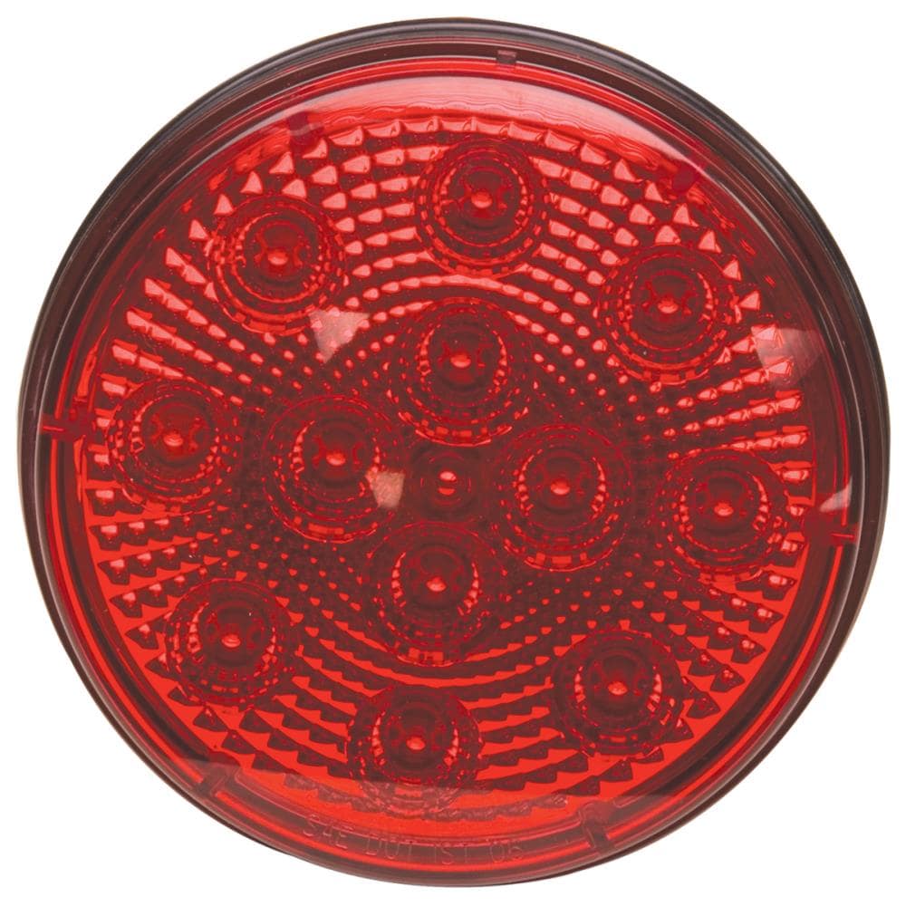 RoadPro RP5575RDL  4" LED Diamond Lens Sealed Light with 3-Prong Connector, Red Lens/Black Base Auxiliary light wiring kit