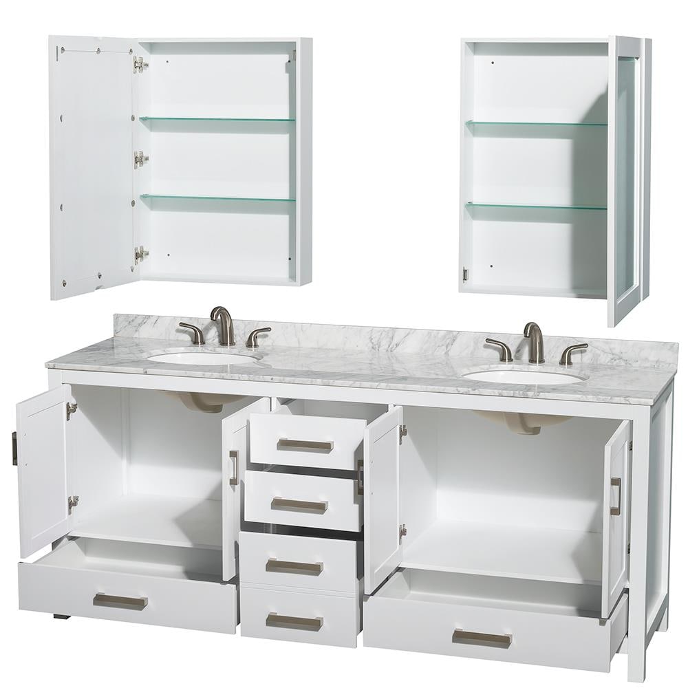 Wyndham Collection WCS141480DWHCMUNOMED Bath-Vanity-Combo - View #2