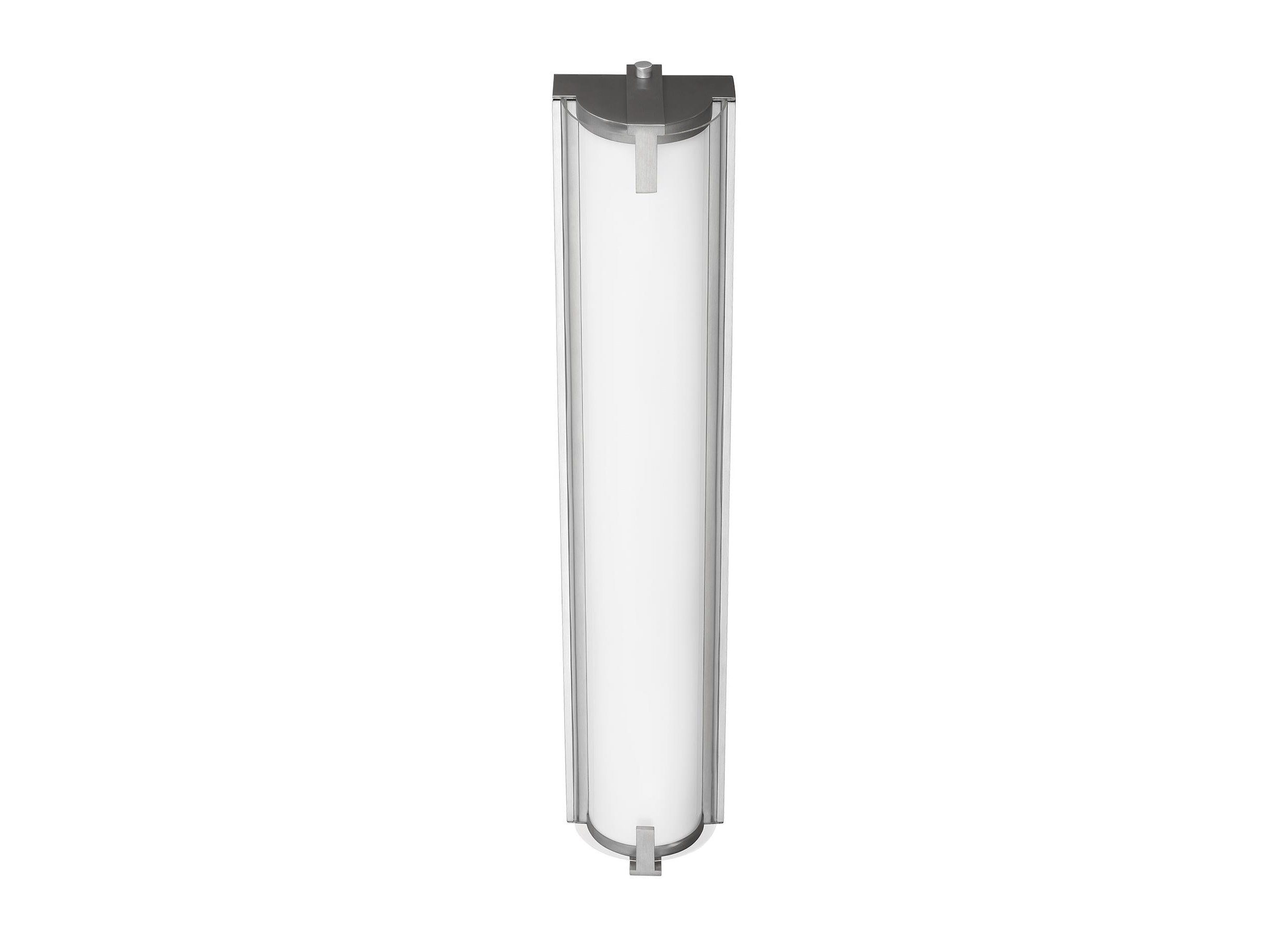 Sleek Satin Aluminum 2-Light LED Vanity Fixture with Clear Acrylic Diffuser