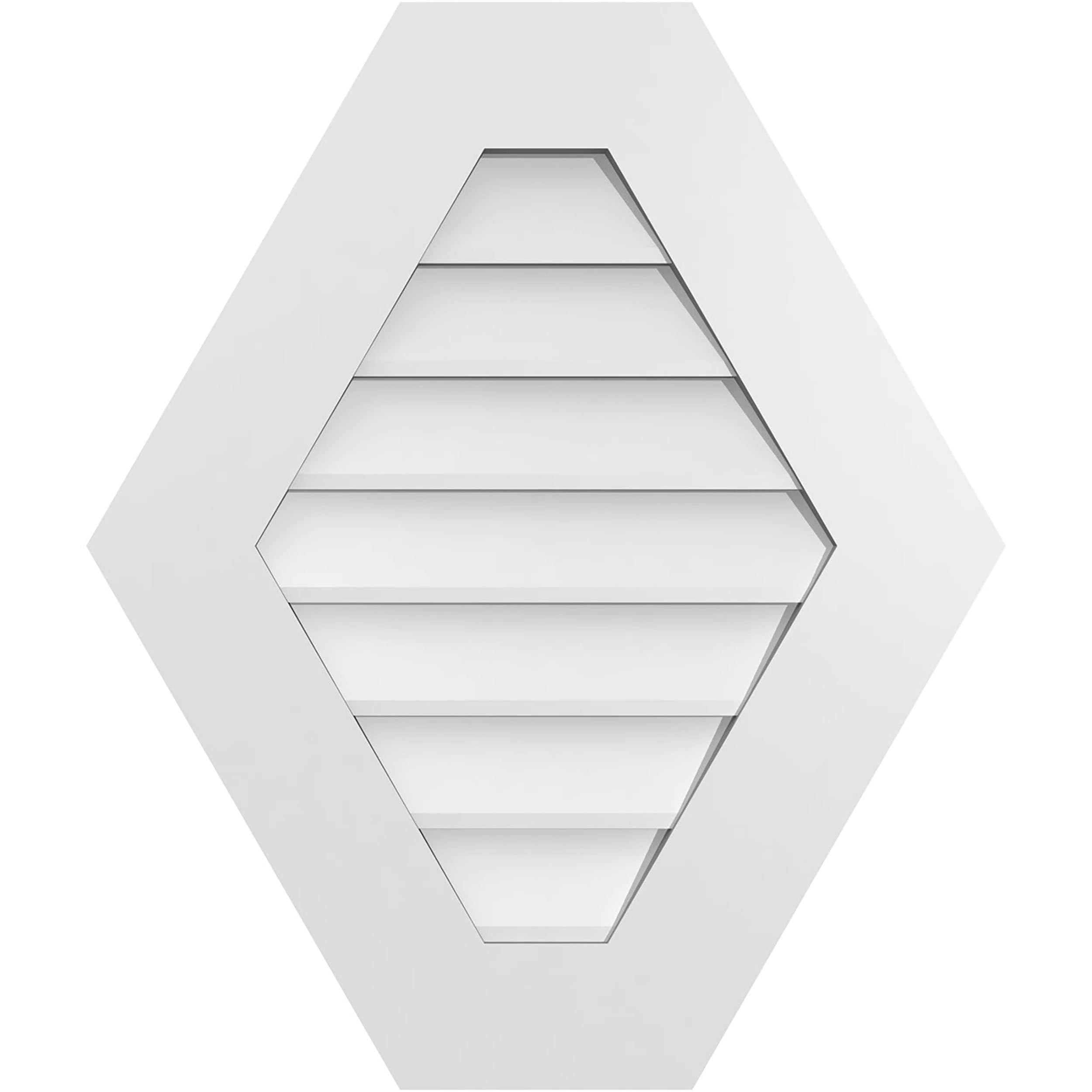Ekena Millwork GVPHP22X2601SN 22-Inches x 26-Inches Off-white Peaked PVC Gable Louver Vent