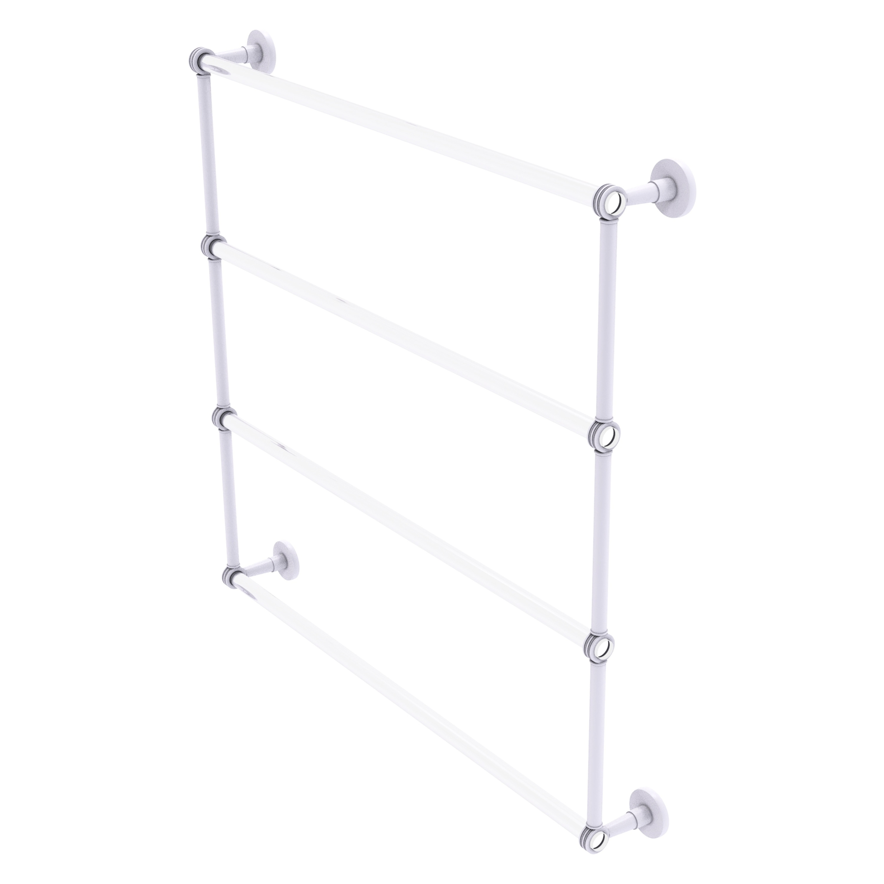 Allied Brass CV-28D-36-WHM Clearview 36-in double Matte White Wall mount 4-tier Towel Bar