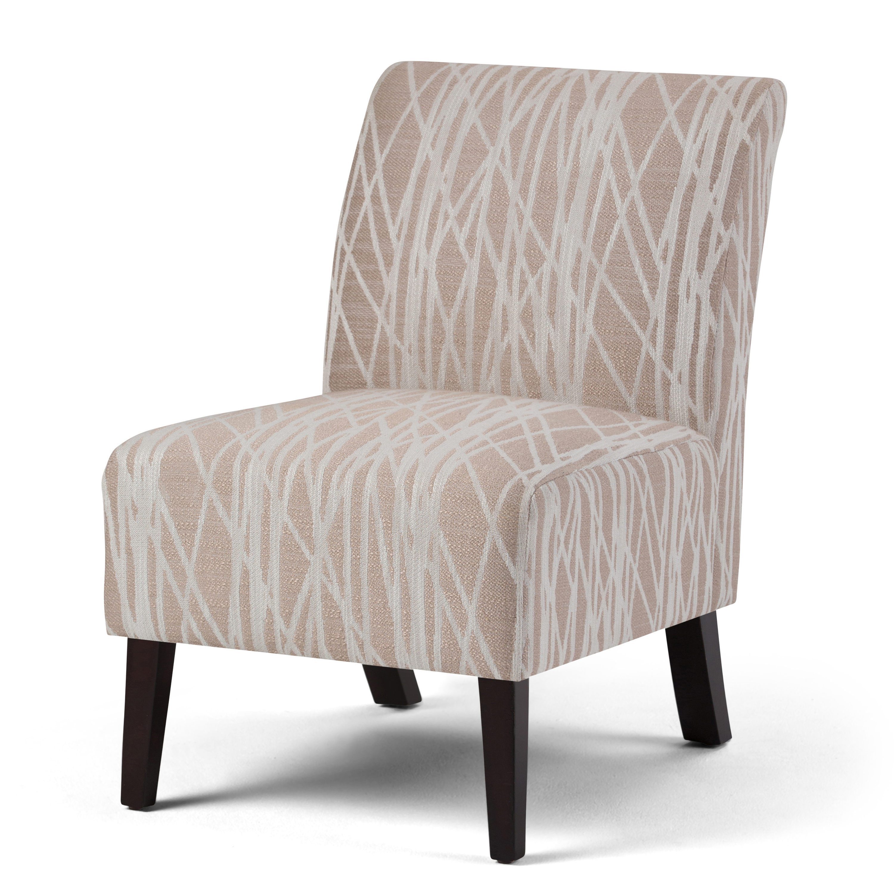 Simpli Home AXCCHR-008-BG Woodford Modern Beige, White Accent Chair