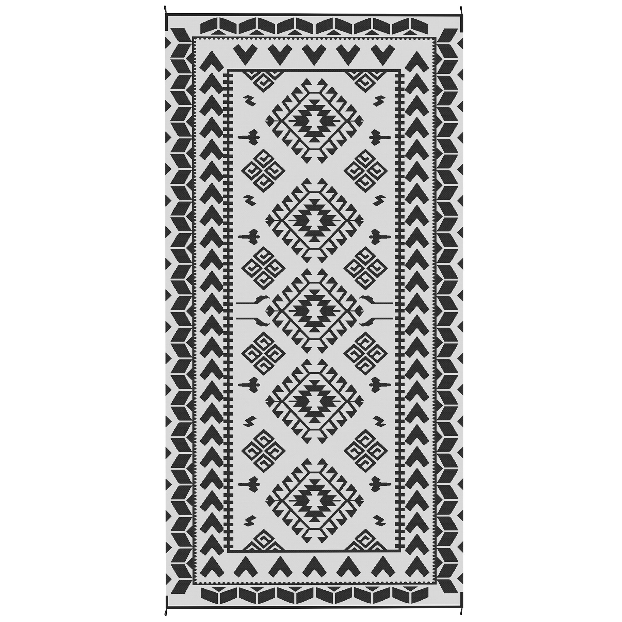 Bestcore 9-ft x 18-ft Flatweave Polypropylene Black and White ...