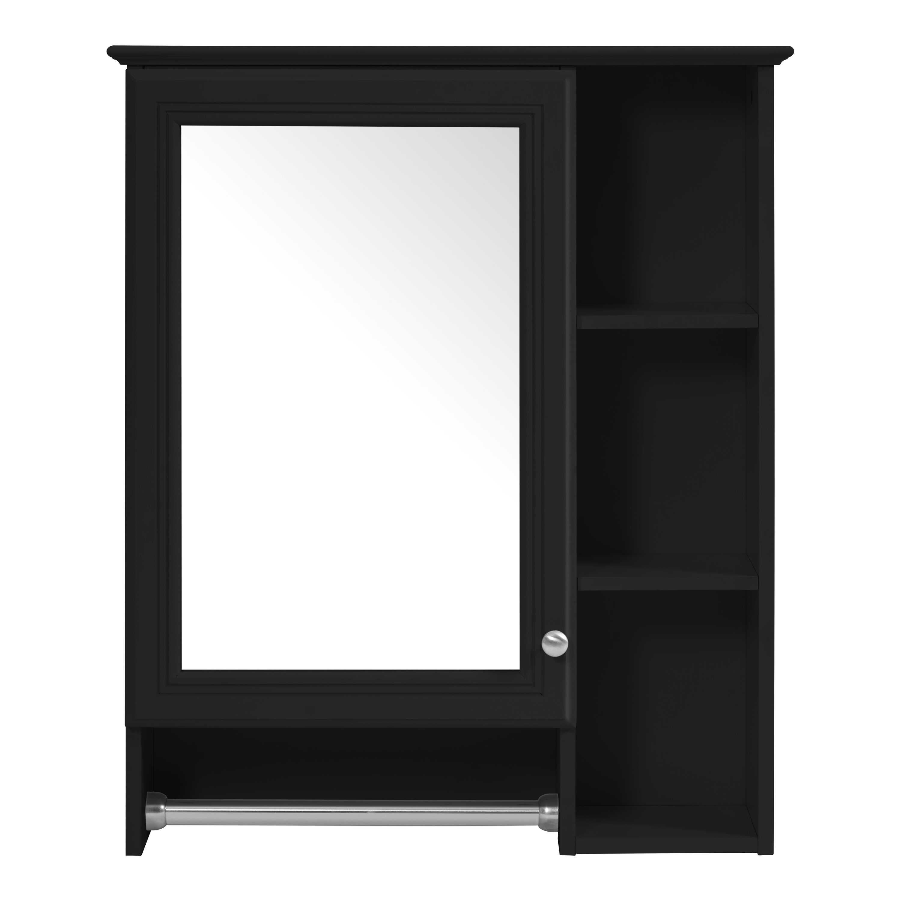BEARSOLIM - 24-in x 28-in Medicine Cabinet with Mirror Adjustable Shelf and Tower Bar Wall Mounte...