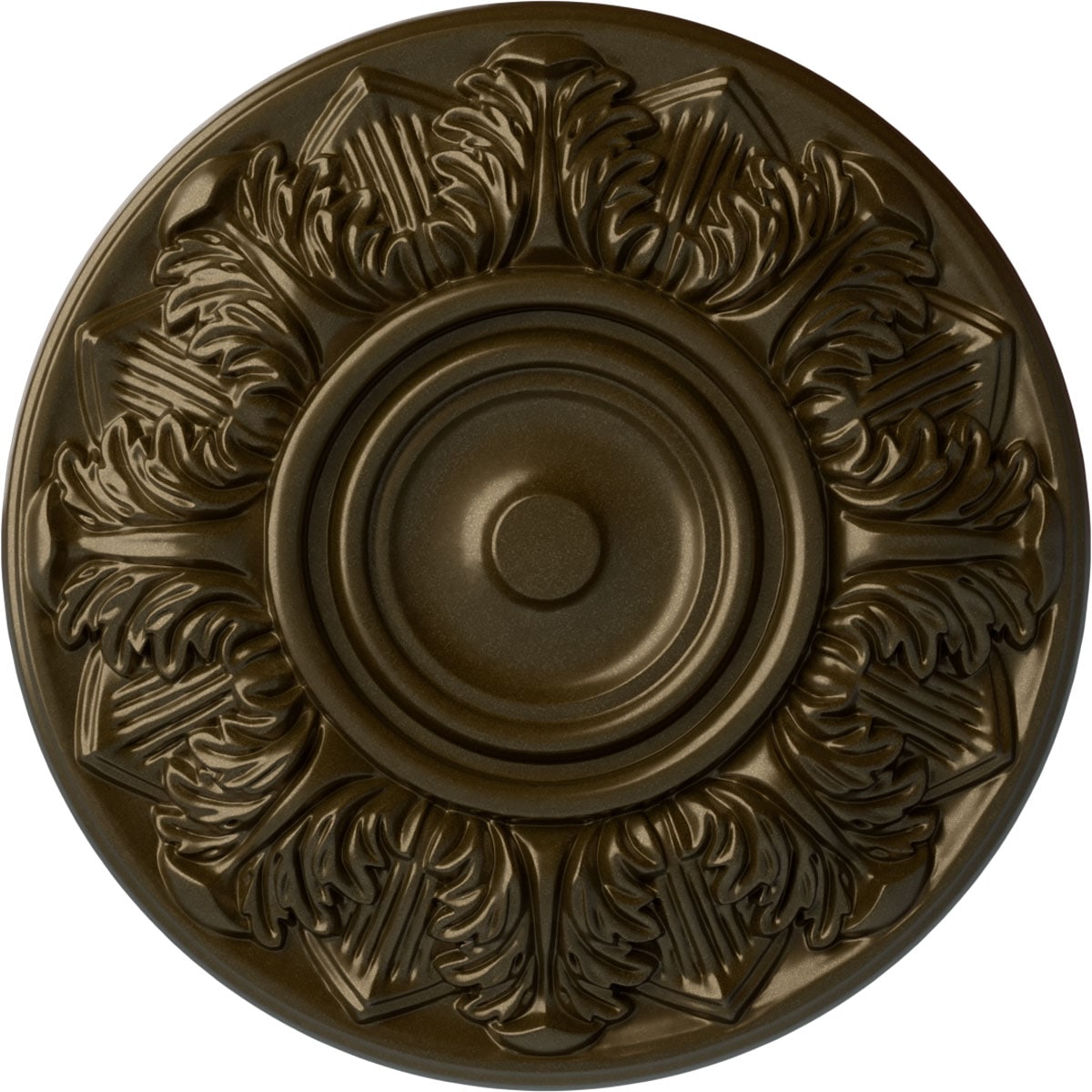 Ekena Millwork CM13WHBRS Whitman 13-in W x 13-in L Brass Polyurethane Ceiling Medallion