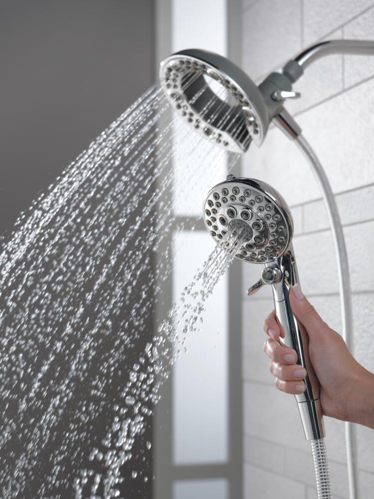 Delta In2ition Chrome 6.5-in Round Dual/Combo Shower Head 2.5 GPM 75588 at Lowes.com Delta In2ition 5-Settings Chrome 6.5-in... 