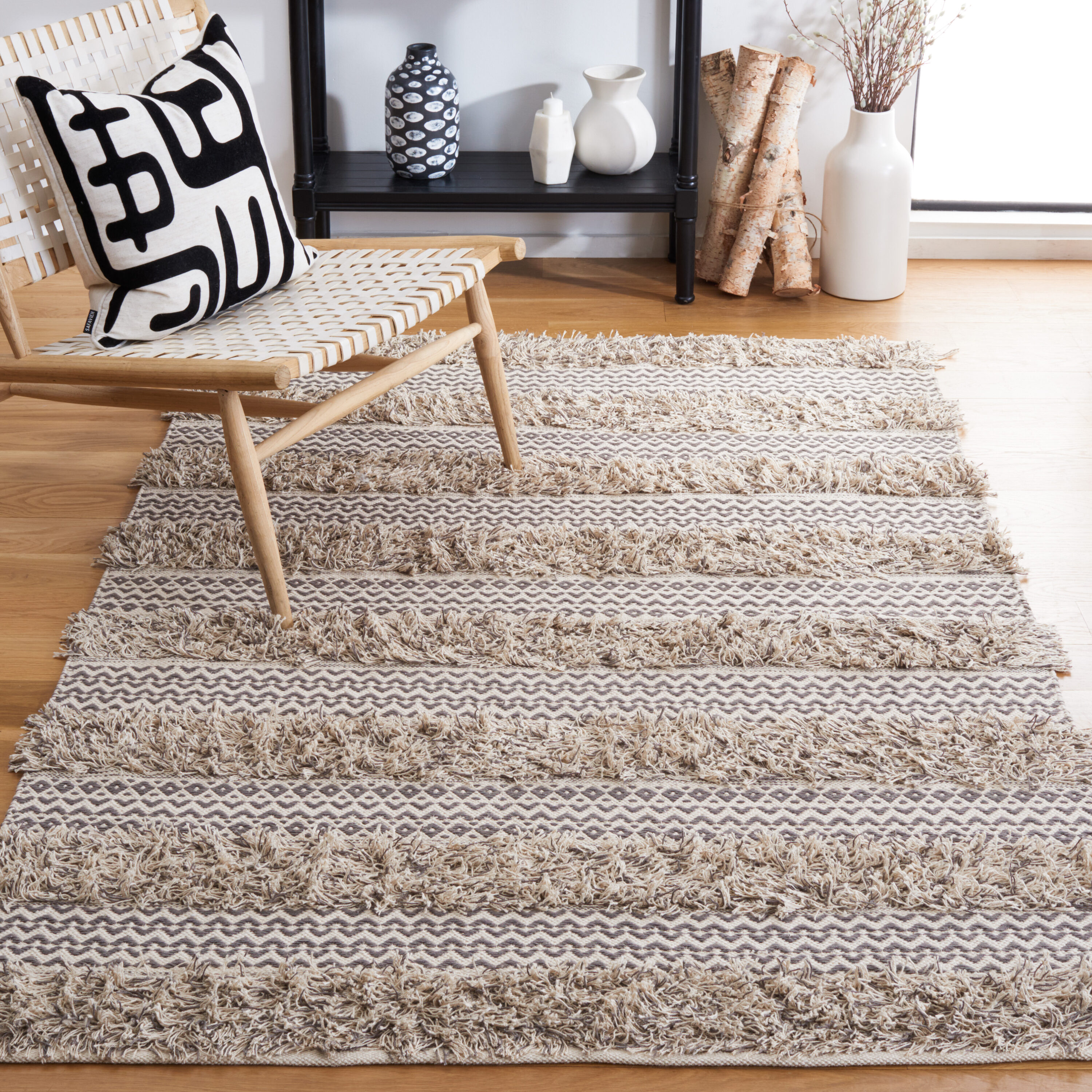  Natura 929 Gray/Ivory Bohemian 3ft x 5ft Small Rectangle Rug