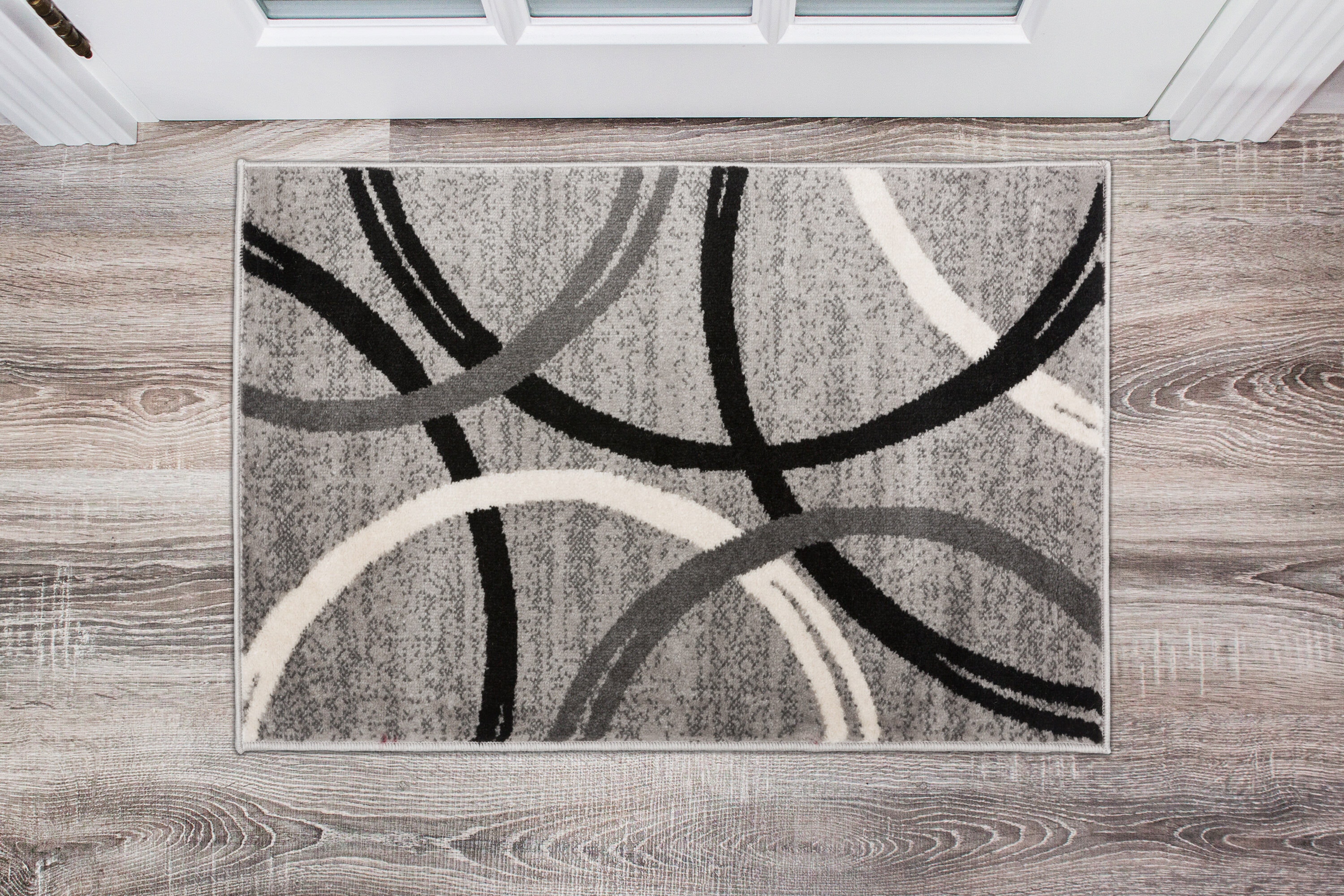 Modern Elegance 5' x 7' Gray Abstract Synthetic Area Rug