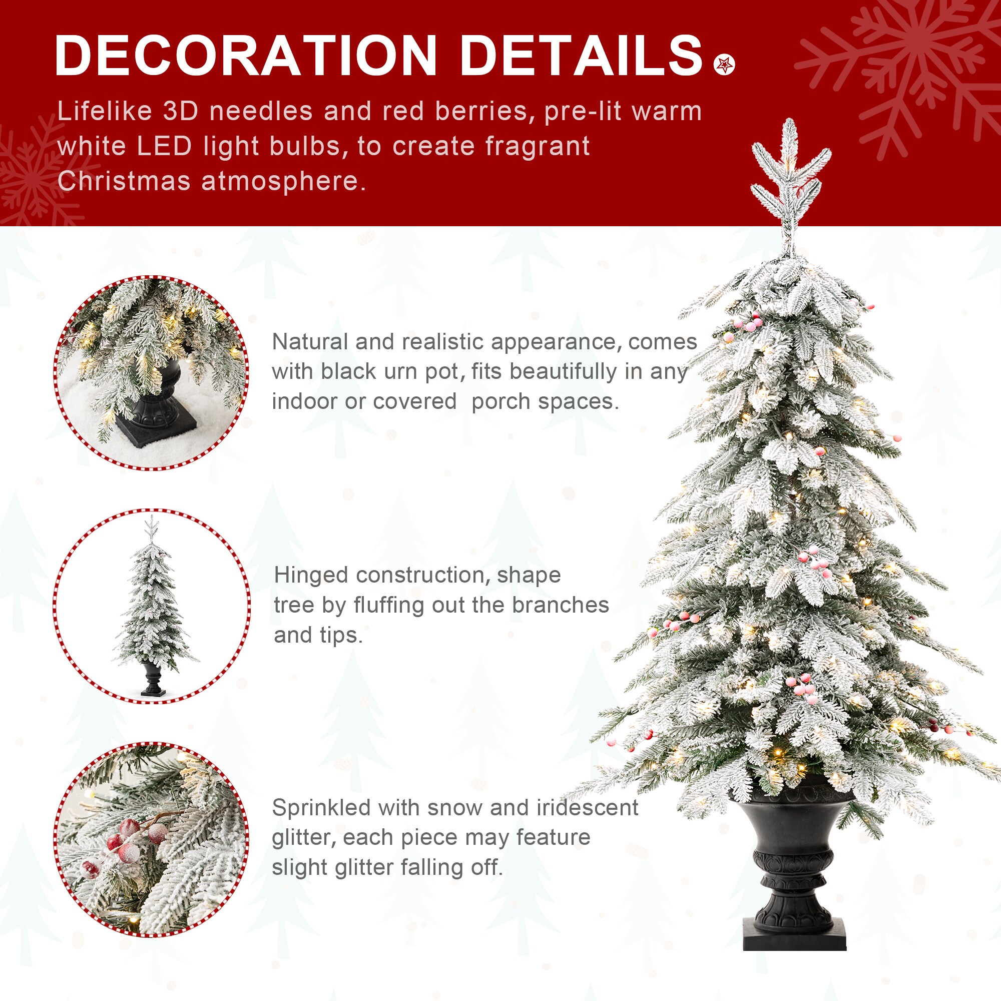 Glitzhome 2030800019 Artificial-Christmas-Trees - View #5